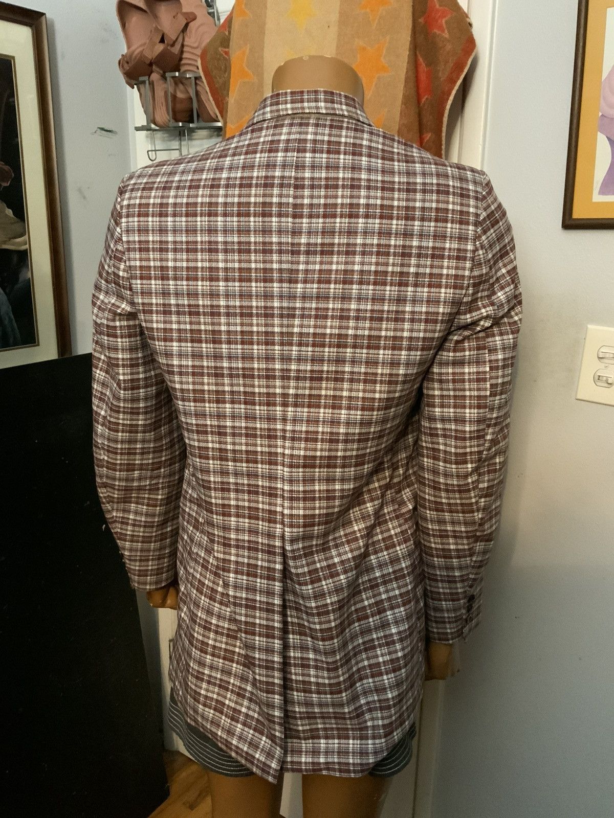 Vintage VTG 70s Towncraft JcPenney Polyester Plaid Blazer Jacket Size 40L - 8 Thumbnail