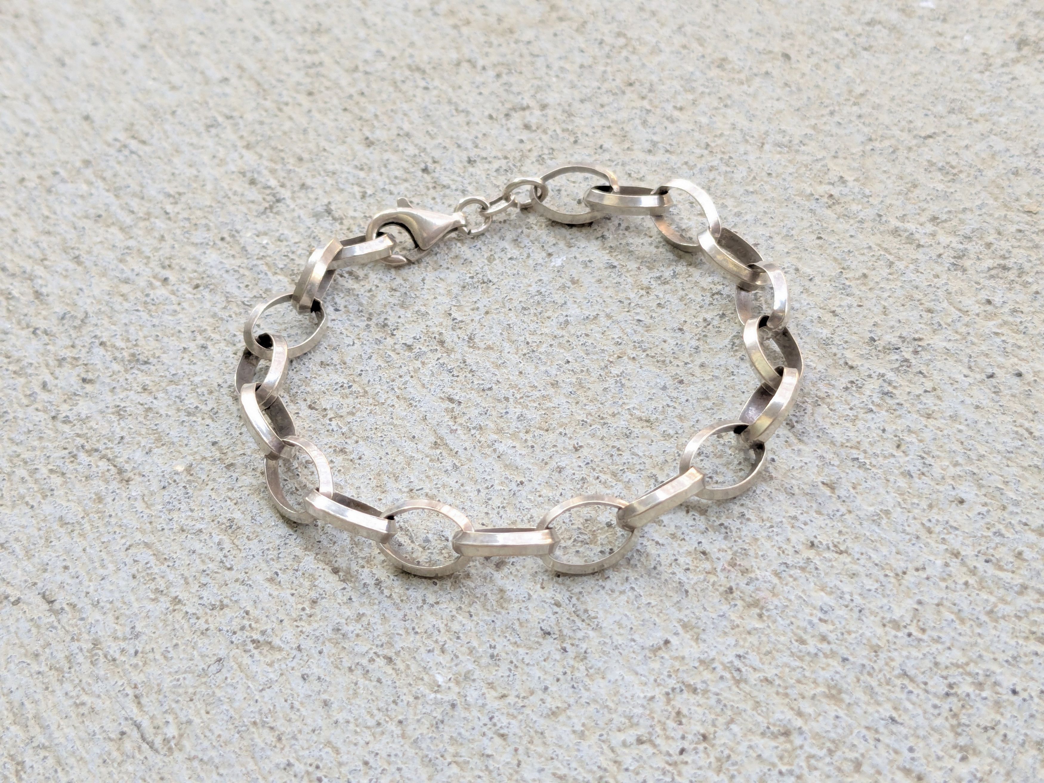 Jewelry Vintage Sterling Silver Bracelet Oval Chain 7.5" Y2K Italy Size ONE SIZE - 3 Thumbnail