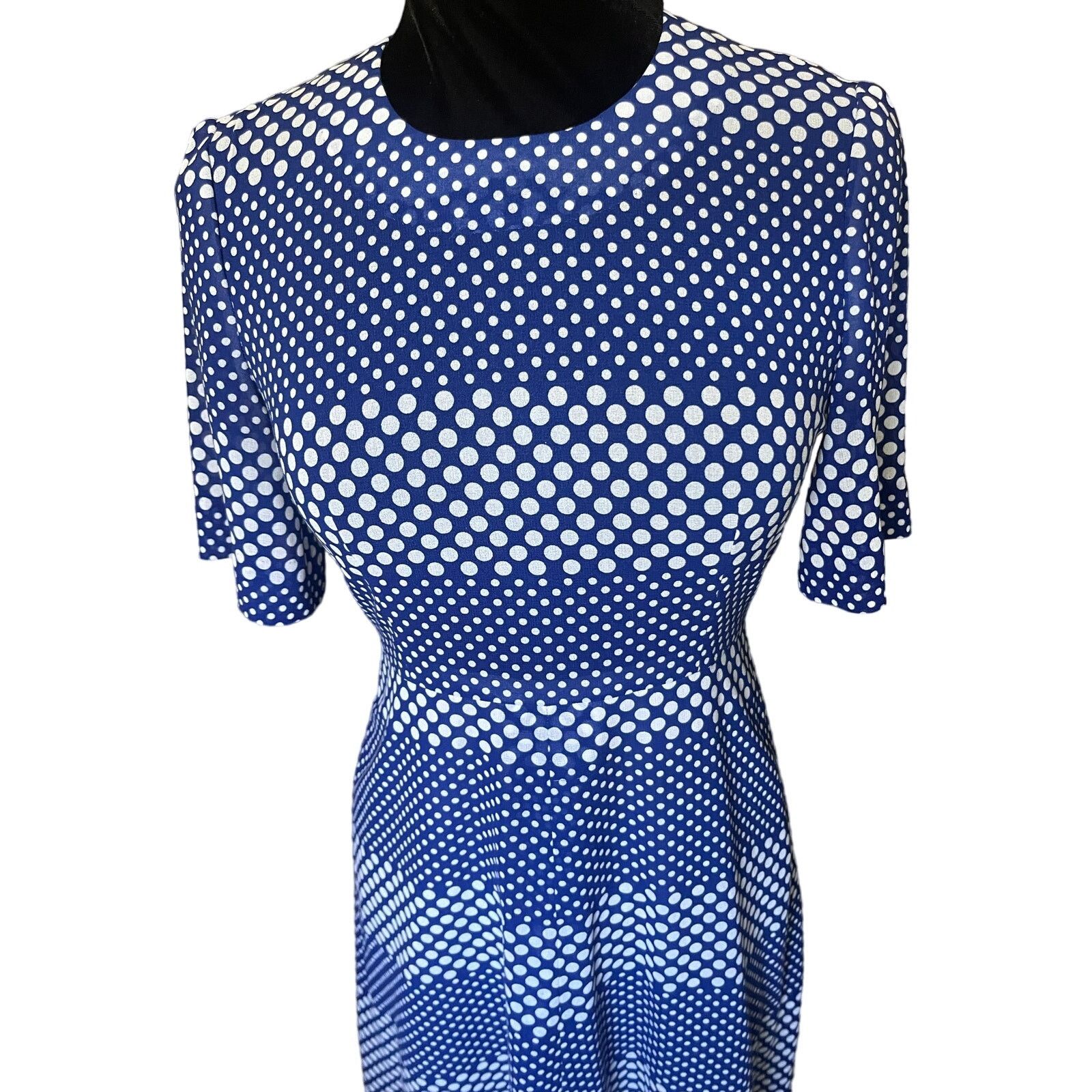 Vintage Vintage 70’s Blue Polka Dot Fit and Flare Dress Geek Small Size S / US 4 / IT 40 - 4 Thumbnail