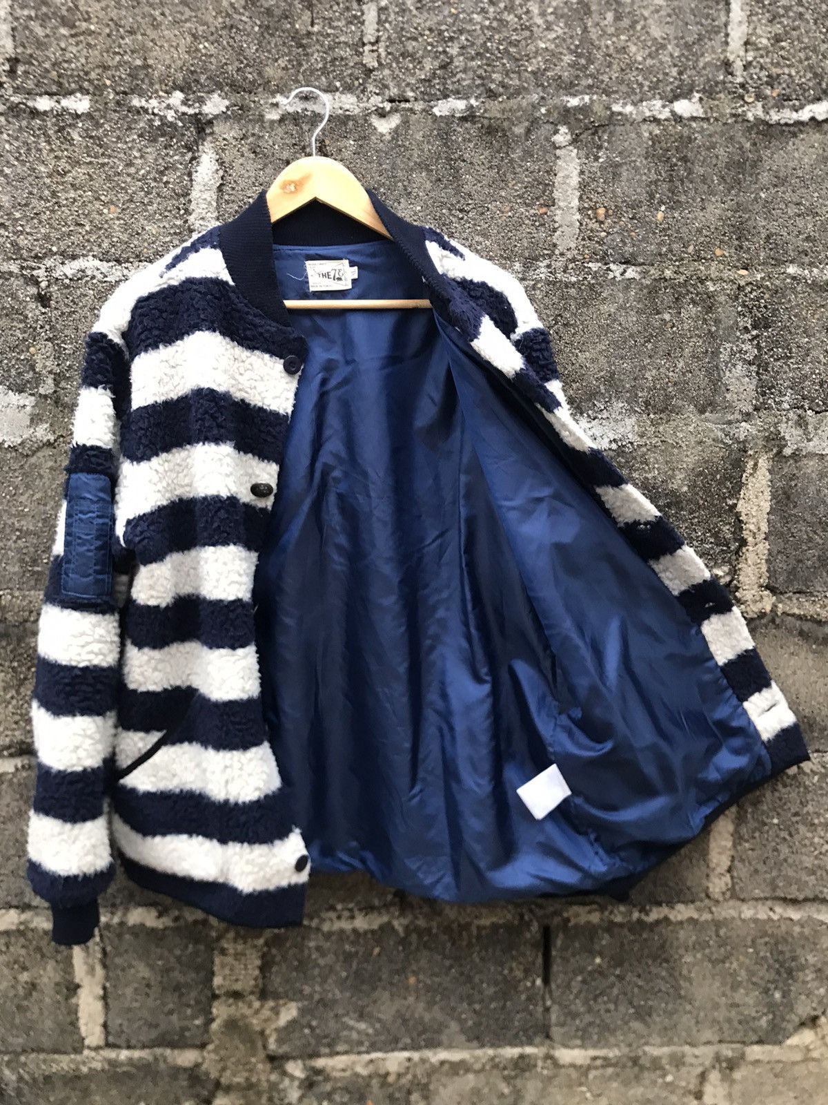 Japanese Brand Seven Three Rider Striped Fleece Button Up Jacke Size US L / EU 52-54 / 3 - 6 Thumbnail