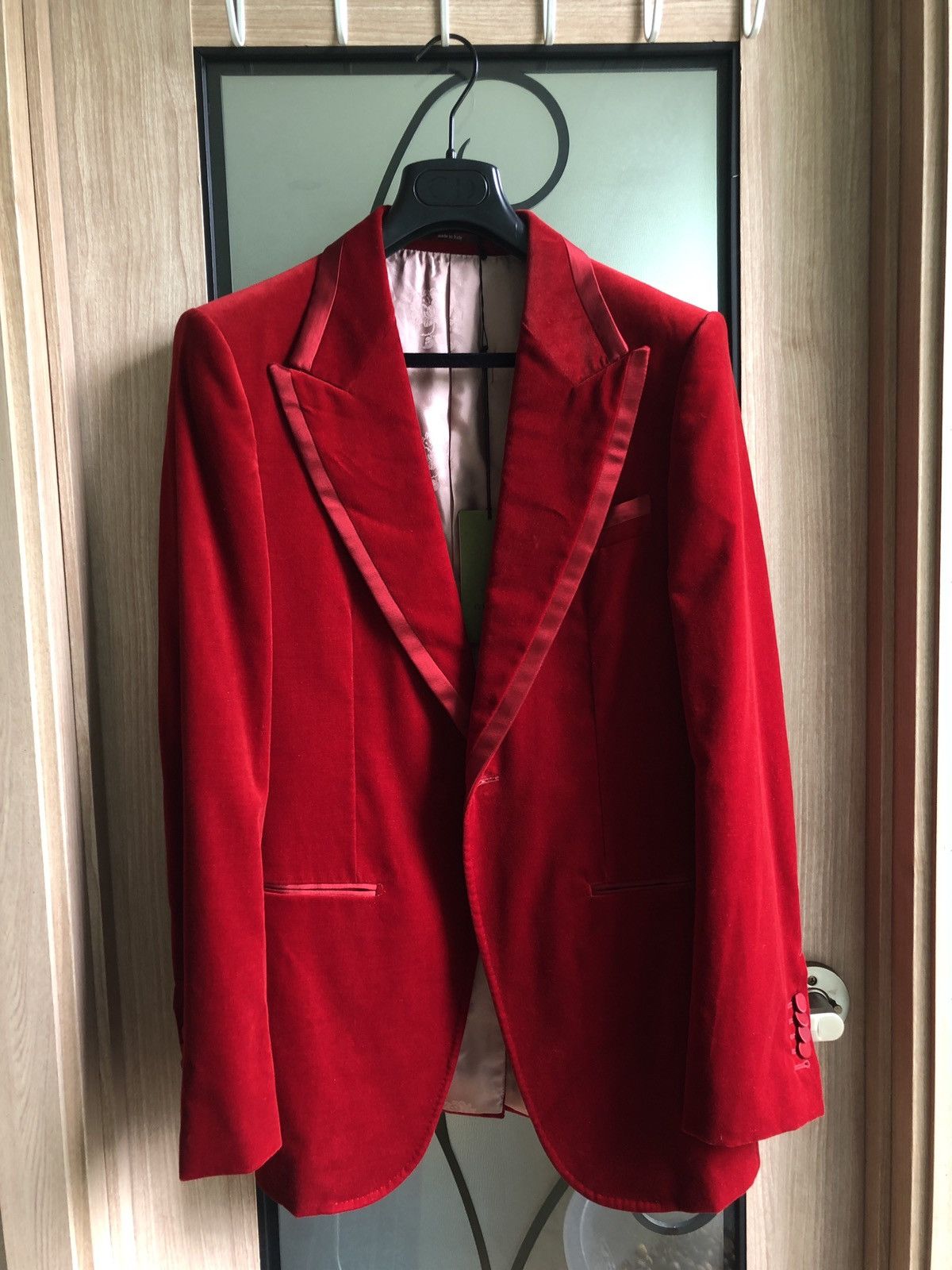 Gucci Gucci Red Velvet Blazer Size 38R - 6 Thumbnail