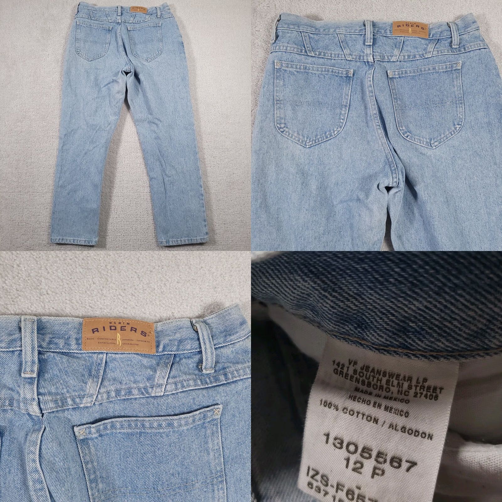 Lee Vtg Lee Riders Jeans Women's 12P Petite Classic Fit Denim Tapered Leg Light Wash Jeans Size 34" / US 12 / IT 48 - 9 Thumbnail