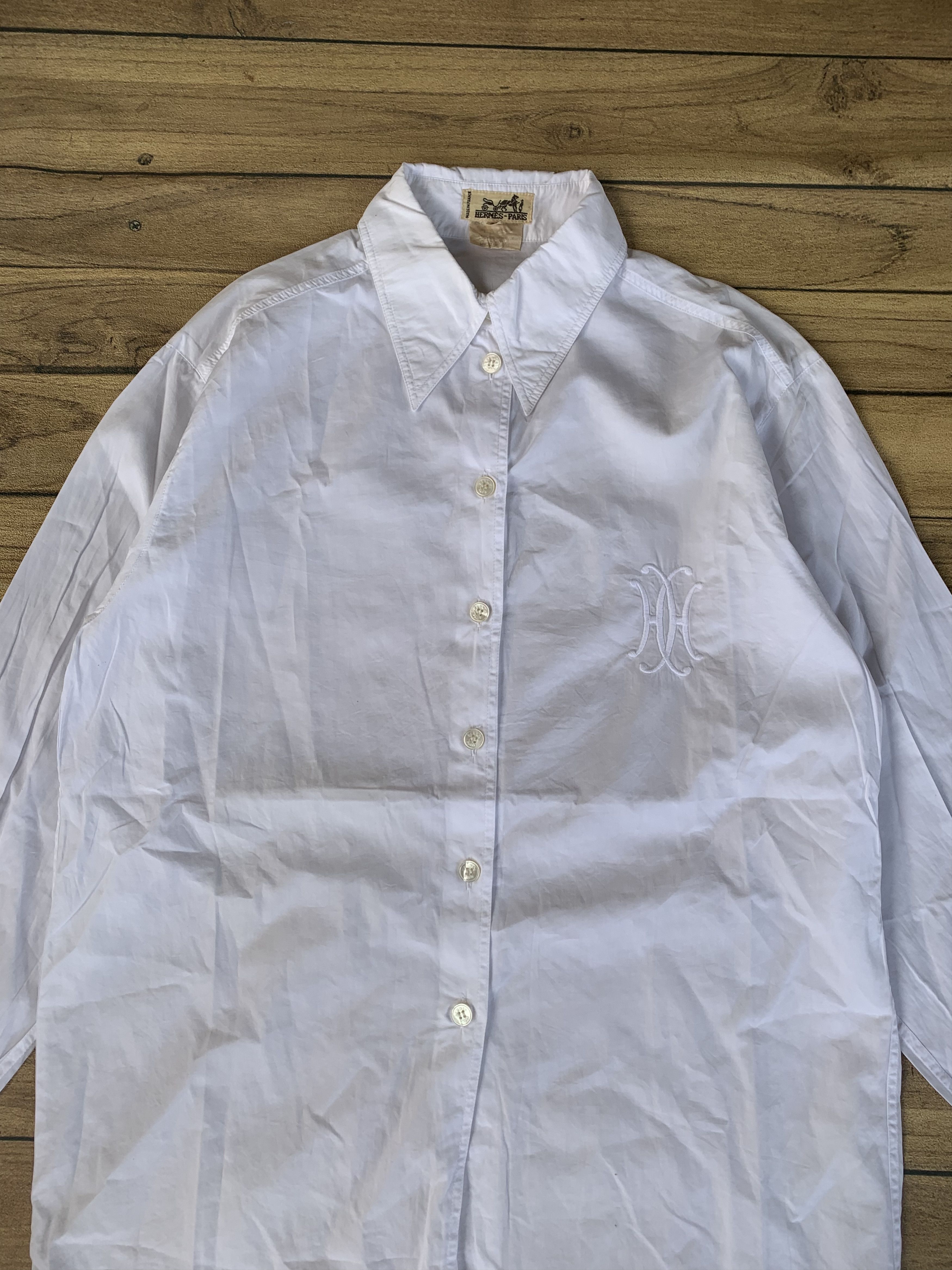 Hermes Hermes H H embroidery logo long button shirt Size XXS / US 00 / IT 34 - 2 Thumbnail