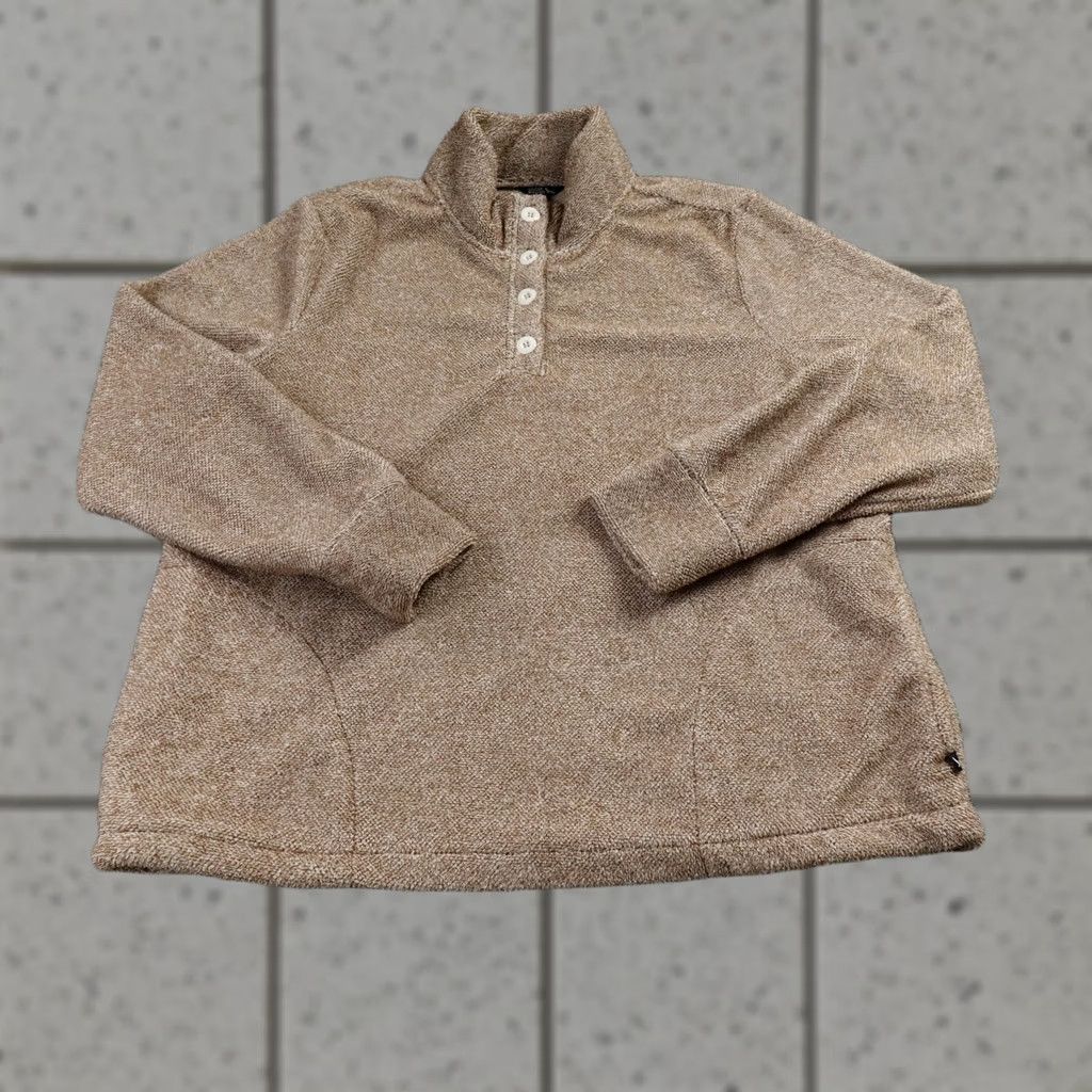 Eddie Bauer Eddie Bauer Sweater Womens XL Beige Tan Fleece Henley Mock Neck Raglan Sleeve Cozy Warm Pullover Size XL / US 12-14 / IT 48-50 - 1 Thumbnail