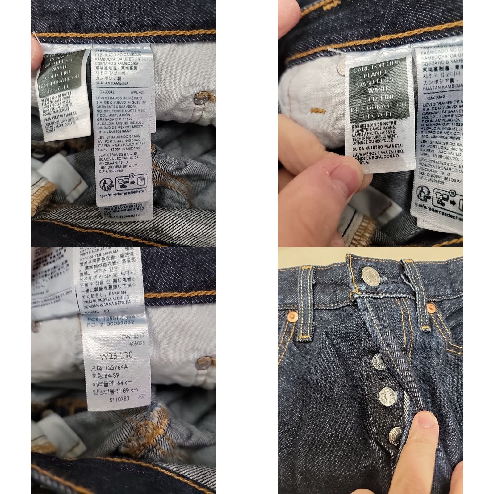 Levi's Levi's Womens 501 Jeans Premium Denim Button Fly 25x30 Blue Size 42" / US 20 - 10 Thumbnail