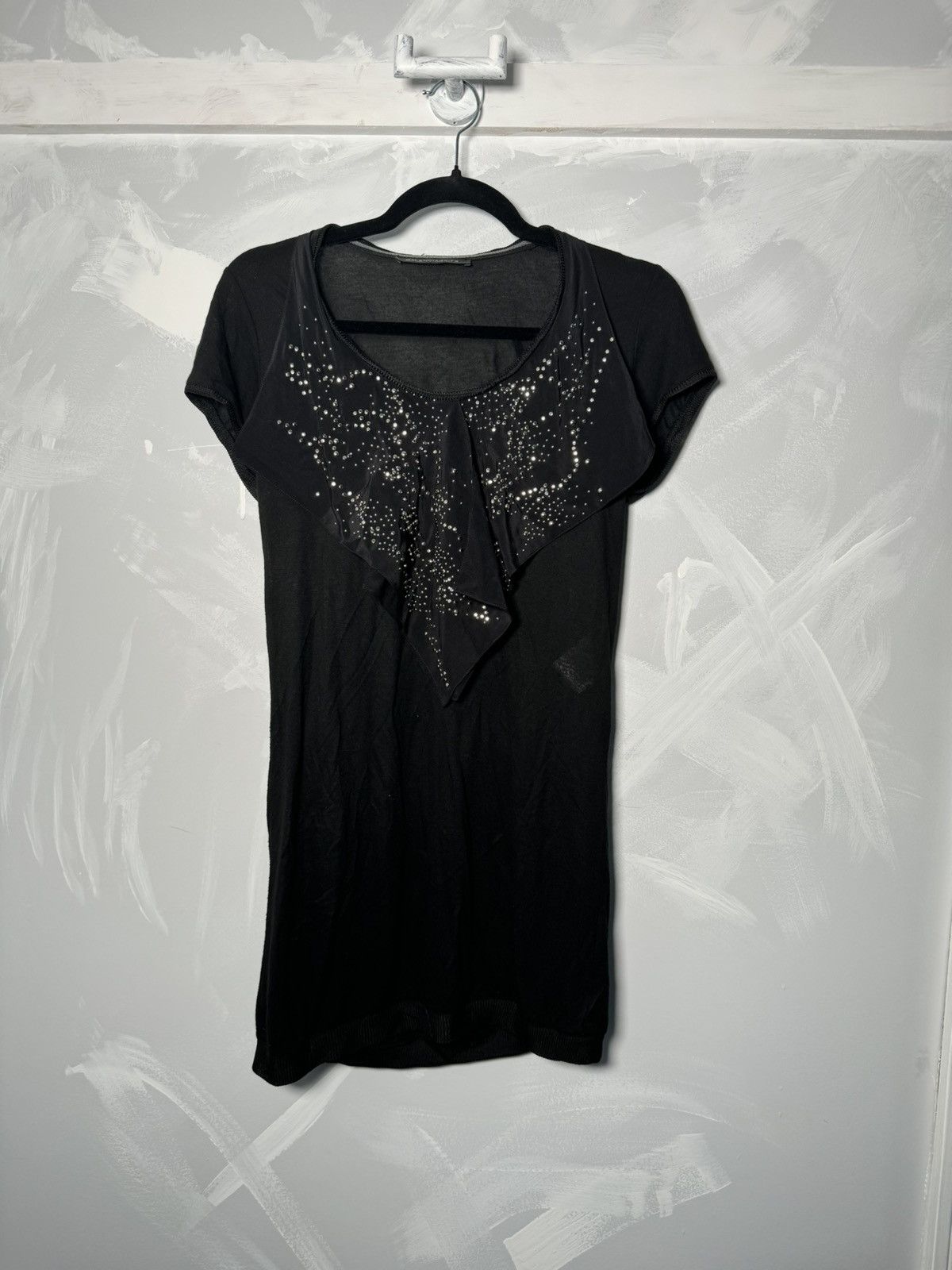 Balenciaga 2008 Scoop Neck Tunic Bedazzled Gem Archive