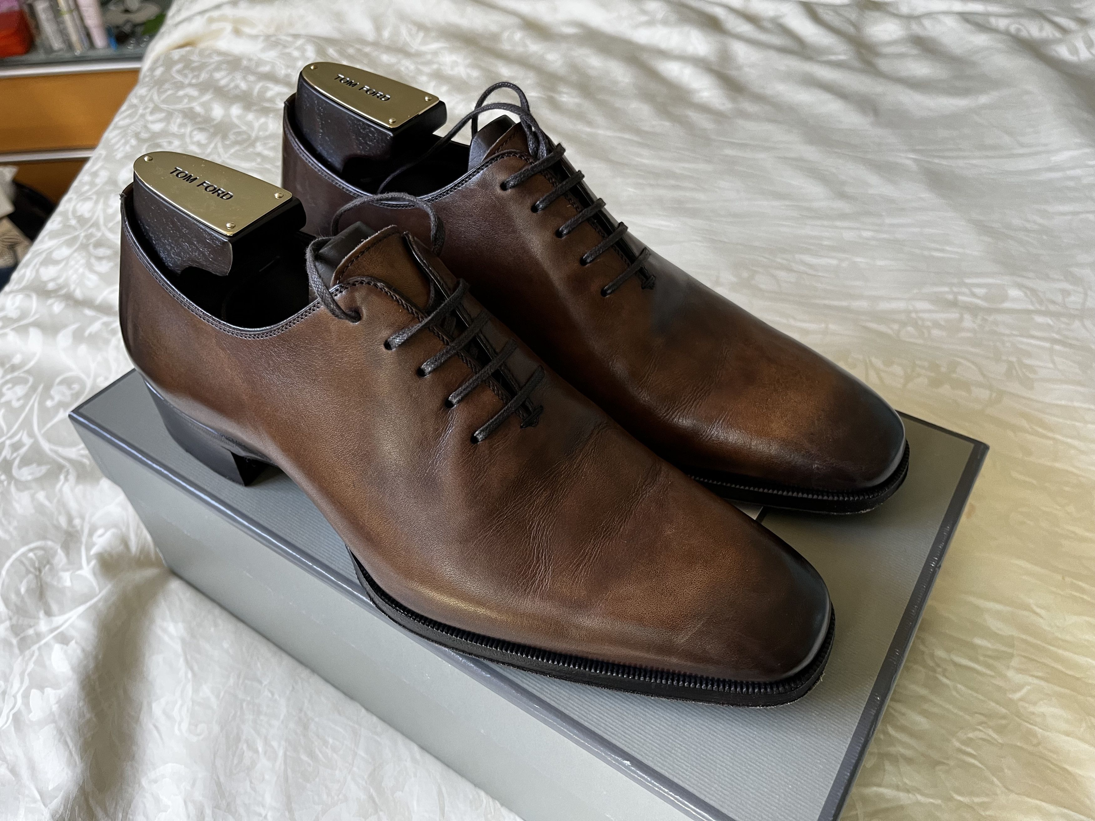 Tom Ford Brown Brogue Leather Lace Up Oxfords Size 44 Tom Ford