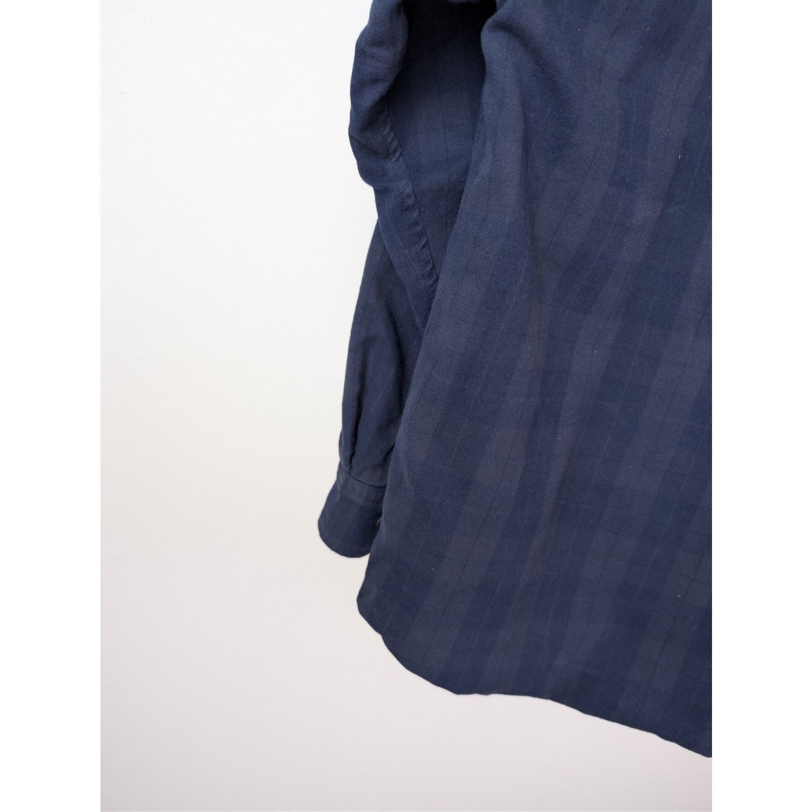 Balenciaga o1rshd1 Overdye Cotton Check Lined Shirt in Navy / Dark Navy Size US S / EU 44-46 / 1 - 17 Thumbnail