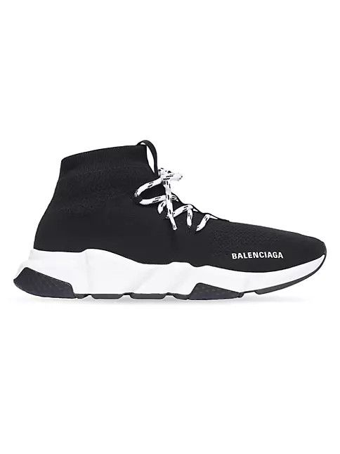 Balenciaga o1in1g0924 Speed Lace-up Sneaker in Black/White Size US 8 / IT 38 - 1 Thumbnail