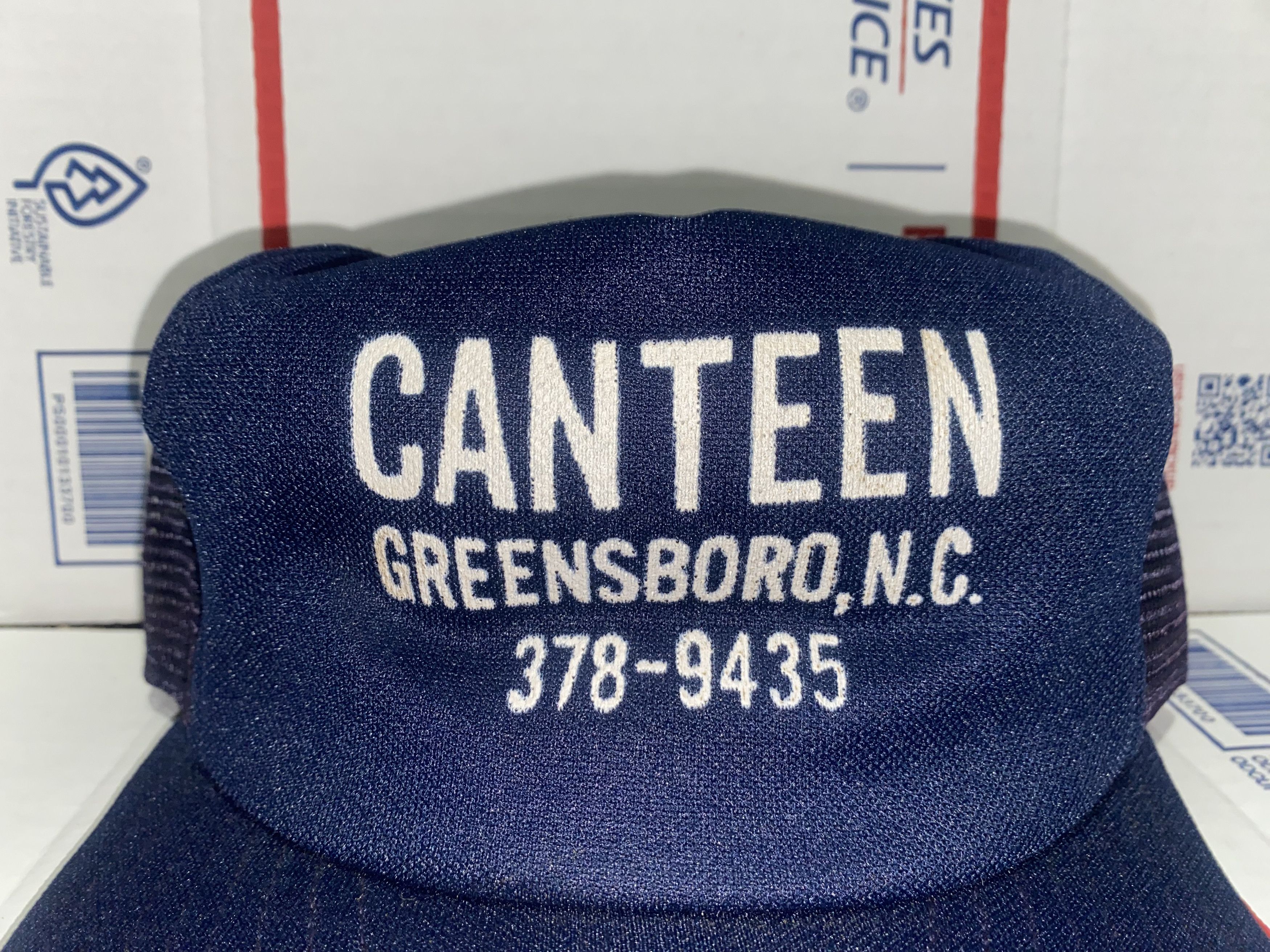 Vintage vtg Snapback Hat mesh Trucker Cap CANTEEN Greensboro NC N.C. Size ONE SIZE - 2 Thumbnail