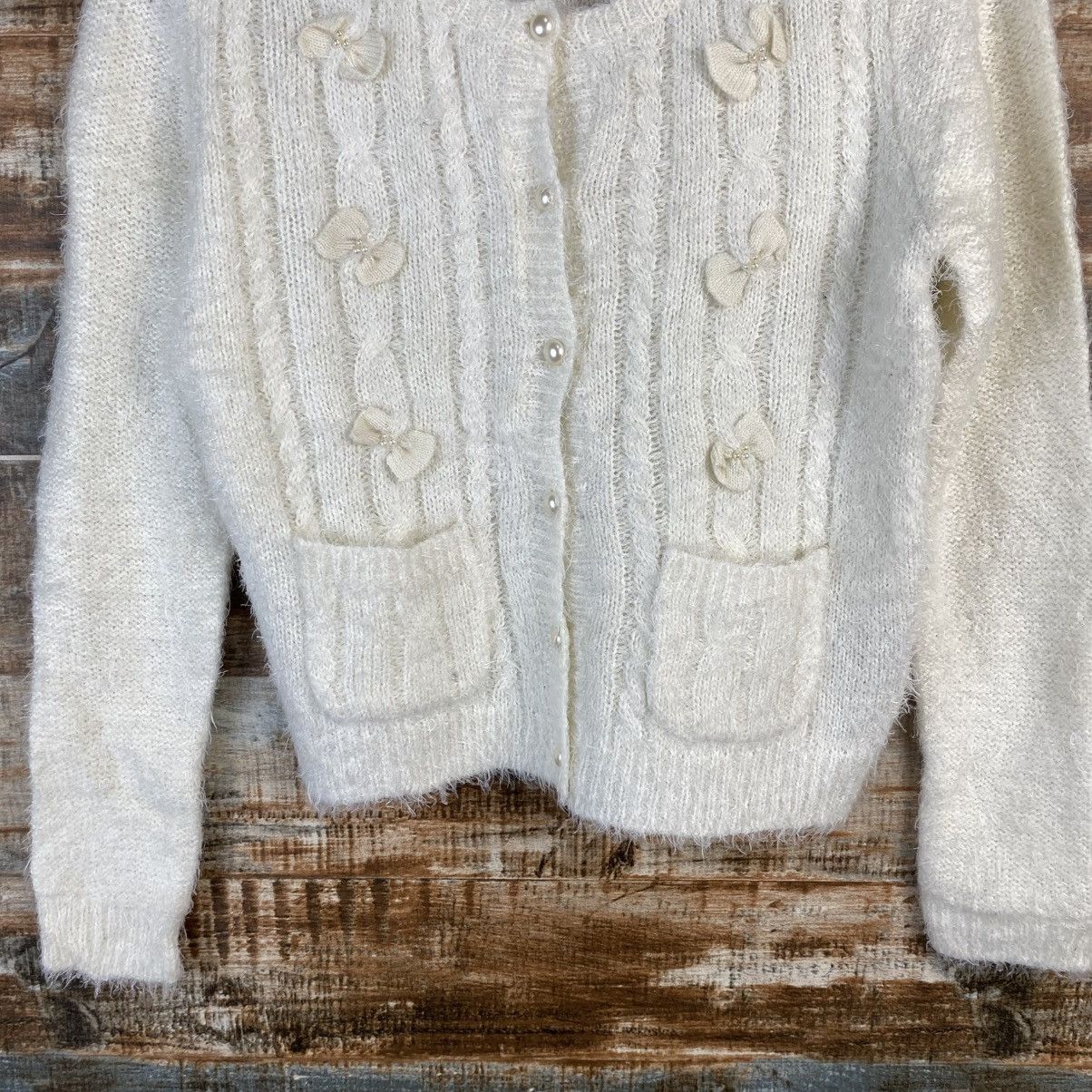 Japanese Brand DL Cecil Mcbee White Cardigan Knitwear #C1087 Size S / US 4 / IT 40 - 6 Thumbnail