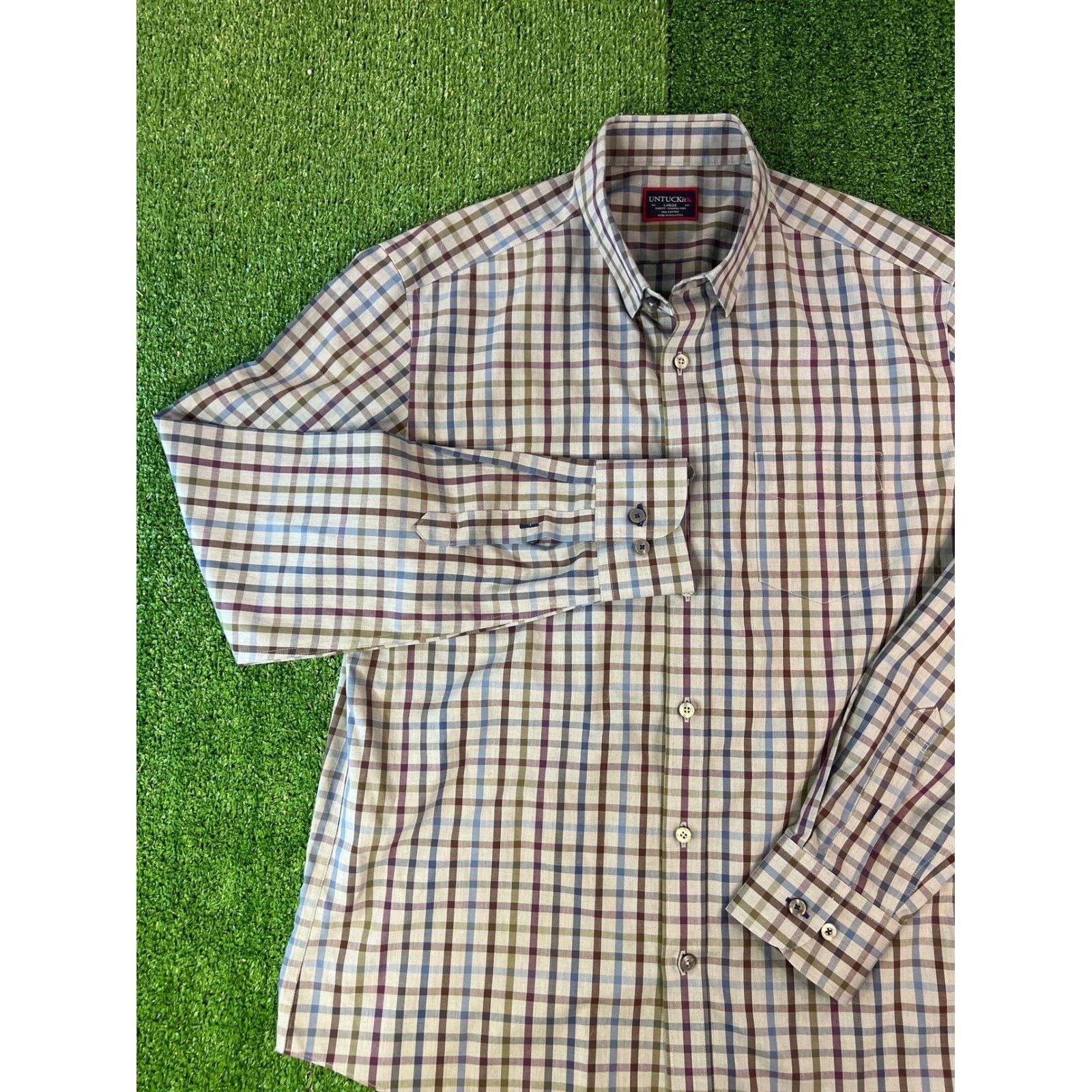 UNTUCKit UNTUCKit Mens Plaid Button Down Shirt Long Sleeve Size LG Size US L / EU 52-54 / 3 - 1 Thumbnail