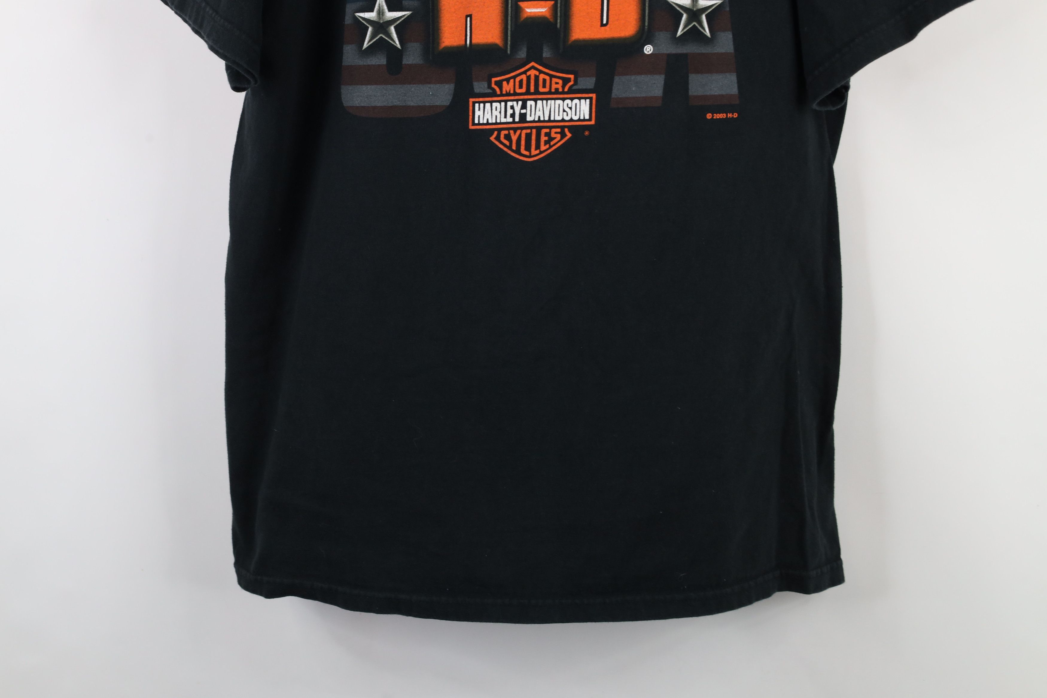 Harley Davidson × Vintage Vintage Y2K 2003 Harley Davidson Spell Big Logo USA T-Shirt Size US XL / EU 56 / 4 - 3 Thumbnail