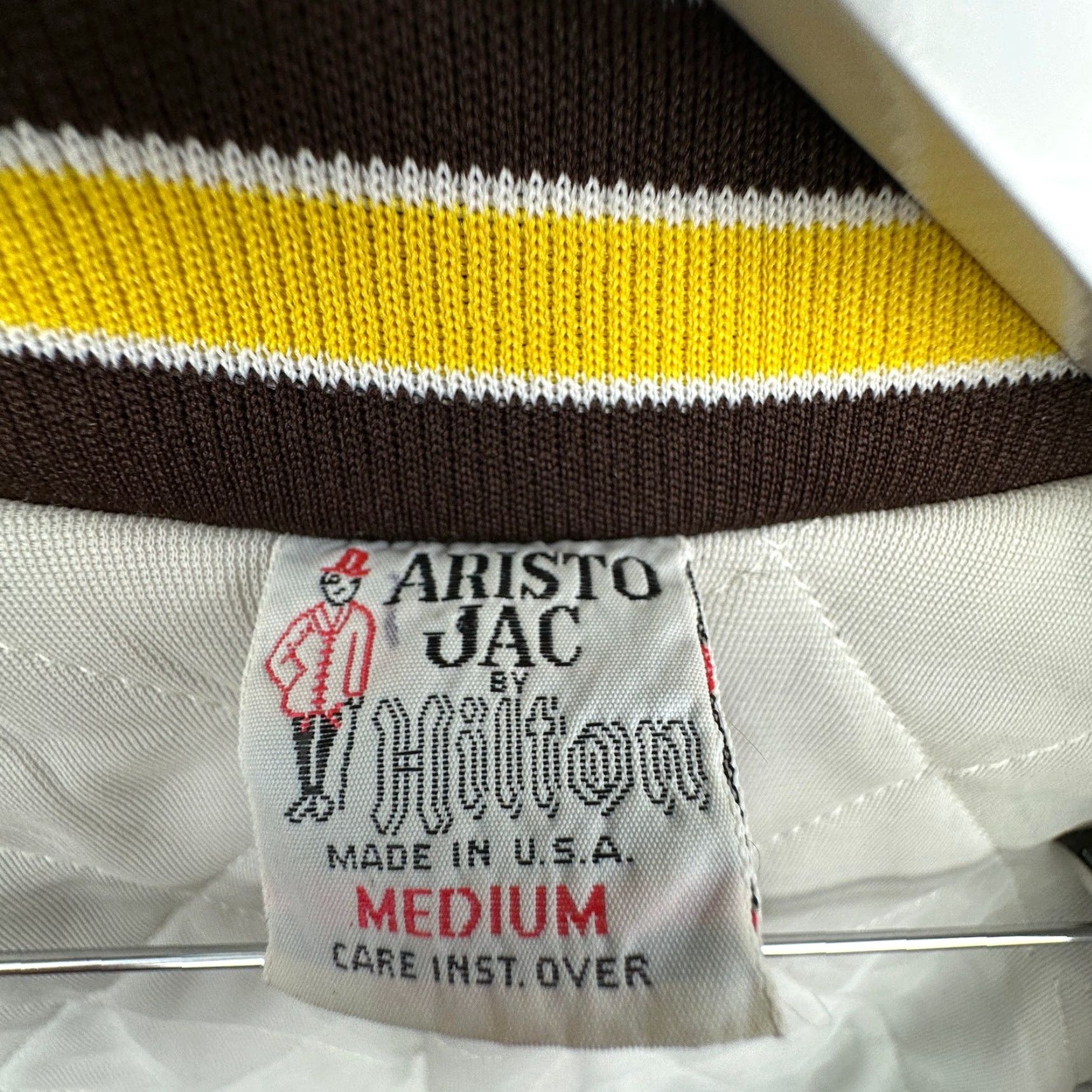 Vintage VINTAGE Aristo Jac Satin Jacket Mens M Brown Nylon Quilted Snap 80s Casual Regular Mid-Length Size US M / EU 48-50 / 2 - 3 Thumbnail