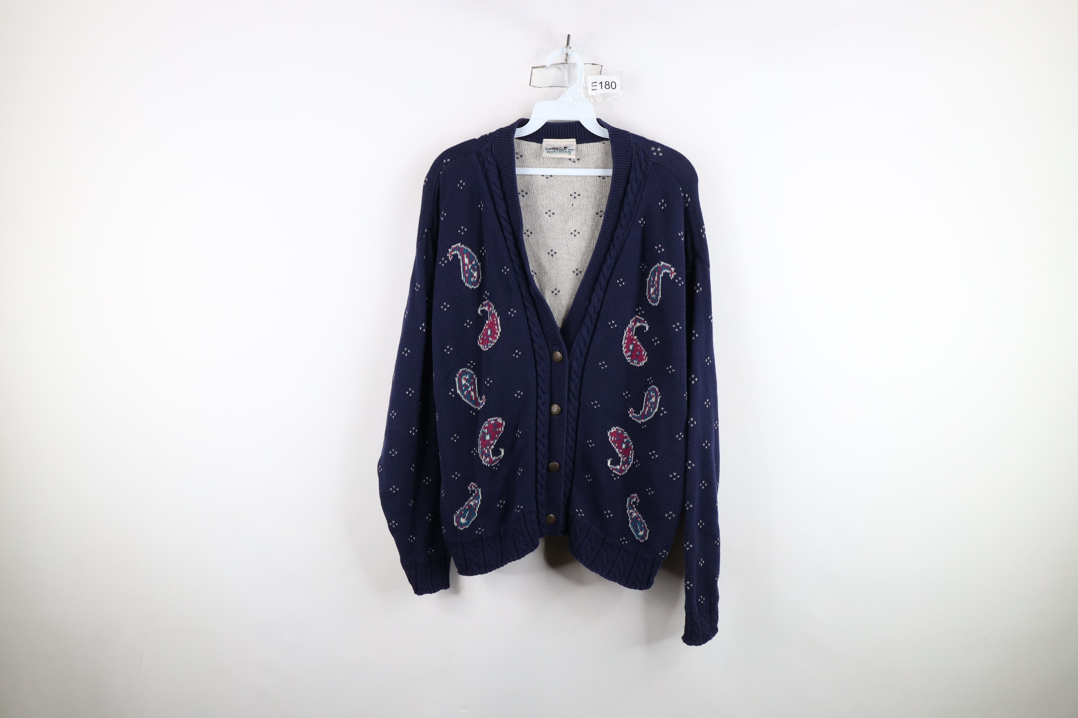 Vintage Vintage 90s Streetwear Cable Knit Button Cardigan Sweater Size XL / US 12-14 / IT 48-50 - 1 Thumbnail