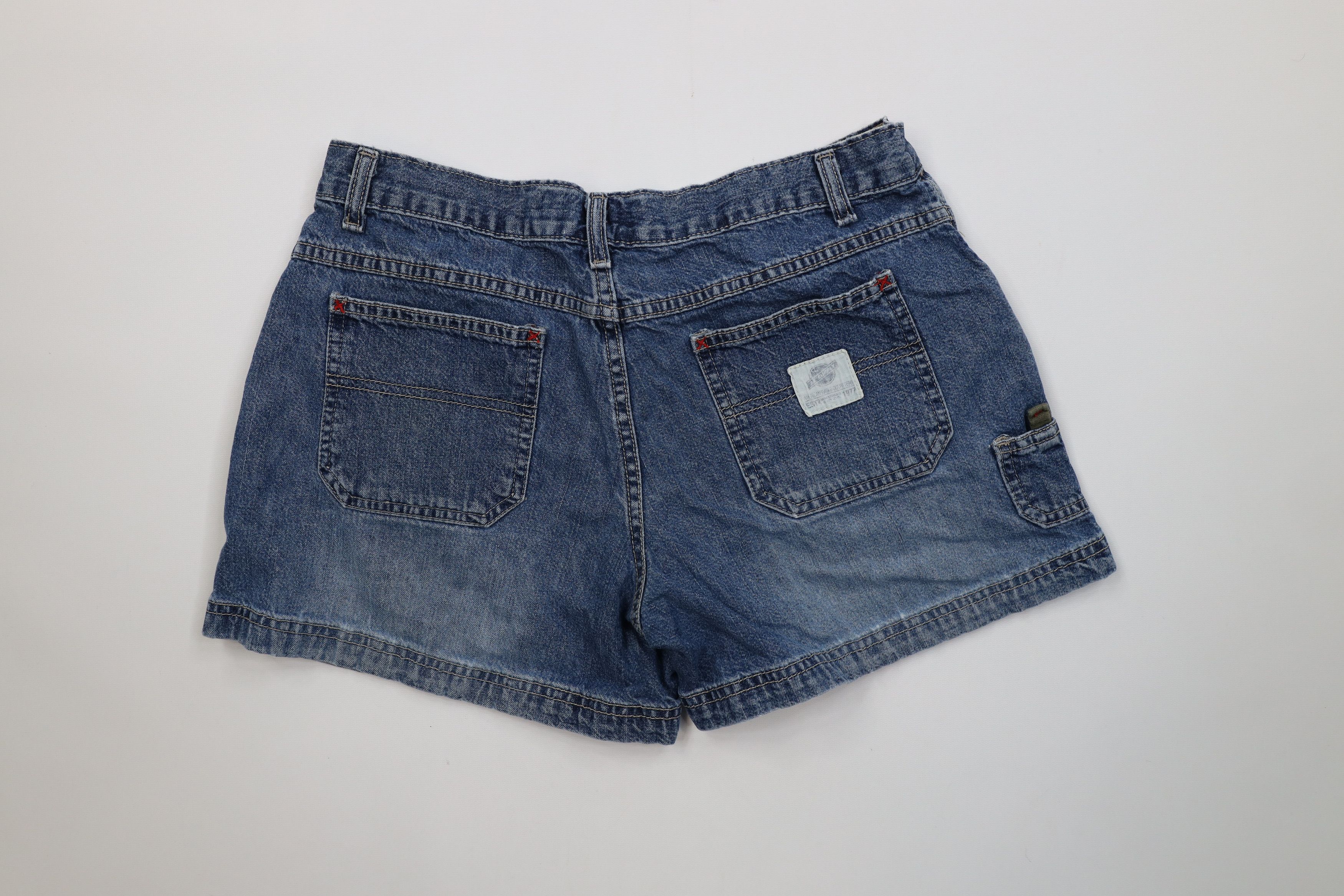 American Eagle Outfitters Vintage 90s American Eagle Workwear Denim Cargo Shorts Size 27" / US 4 / IT 40 - 8 Thumbnail