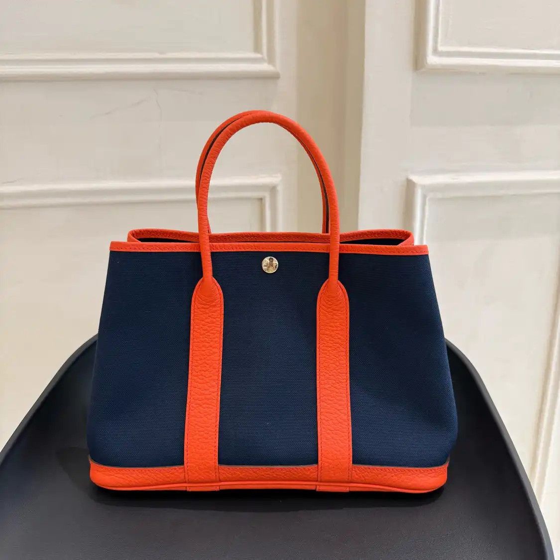 Hermes Hermes Garden Party 30 blue canvas Garden Party handbag silver hardware X Size ONE SIZE - 1 Thumbnail