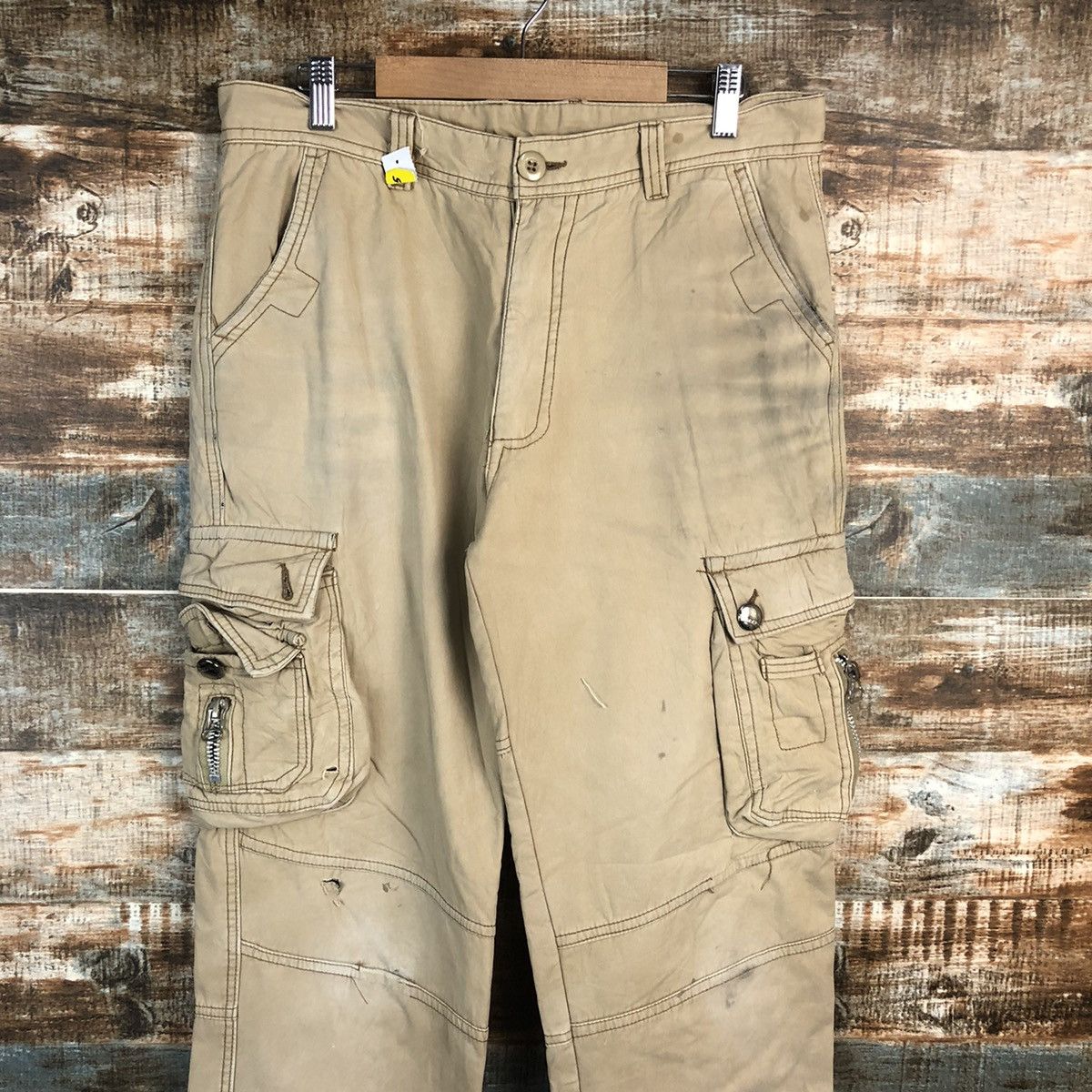 Japanese Brand DL J’apeng Brown Cargo utility Multipocket Pants #C115 Size US 33 - 4 Thumbnail