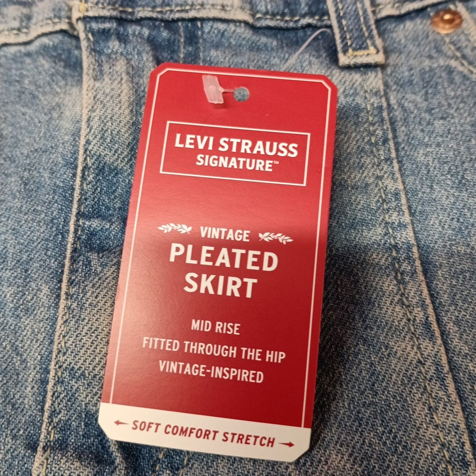 Levi's Levi Strauss Blue Denim Pleated Skirt Women's Size 8 W29 Size 30" / US 8 / IT 44 - 3 Thumbnail