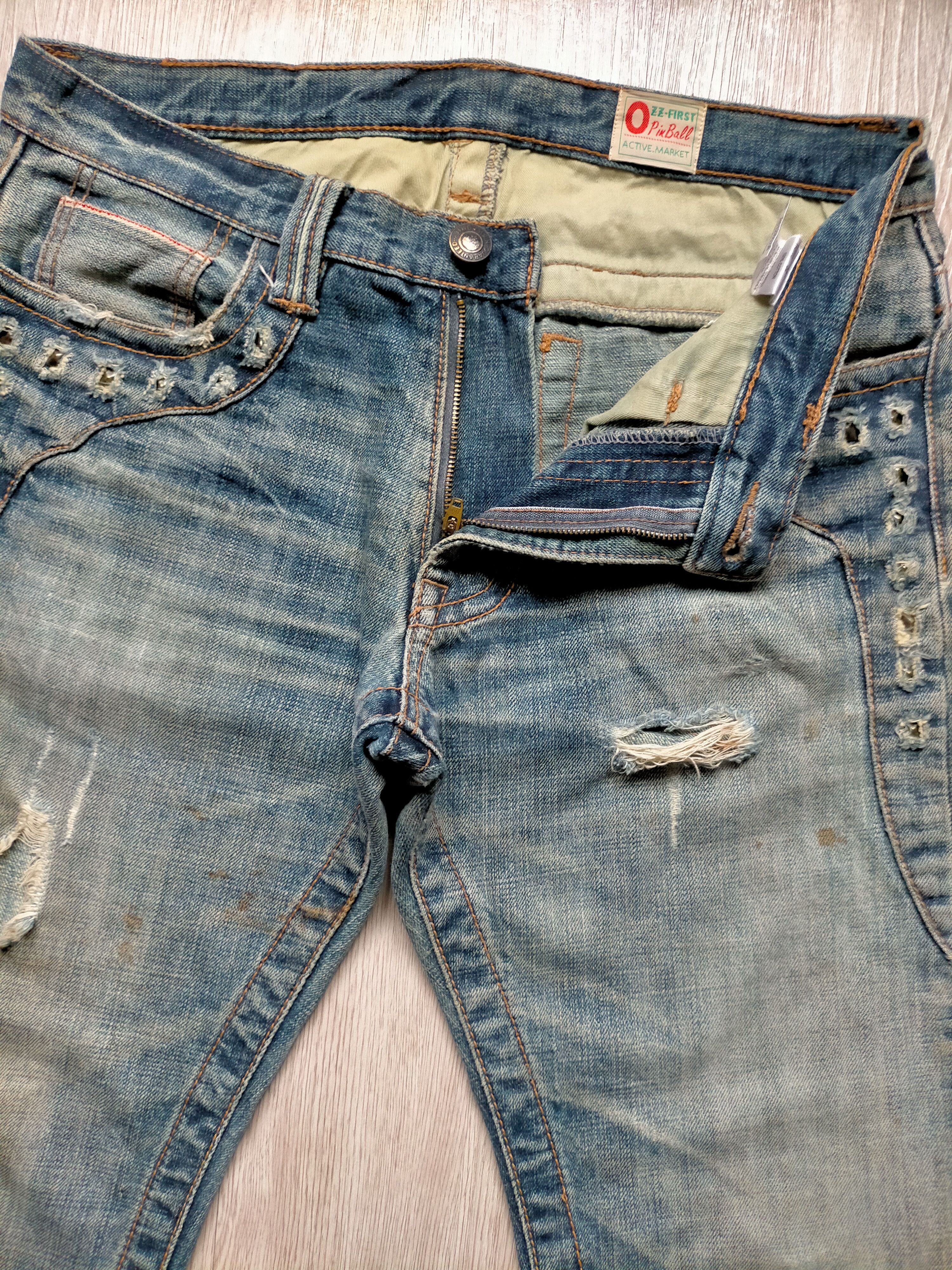 If Six Was Nine × Japanese Brand Ozz First Pin Ball Japan Stude Punk Style Denim Pants Size US 32 / EU 48 - 6 Thumbnail
