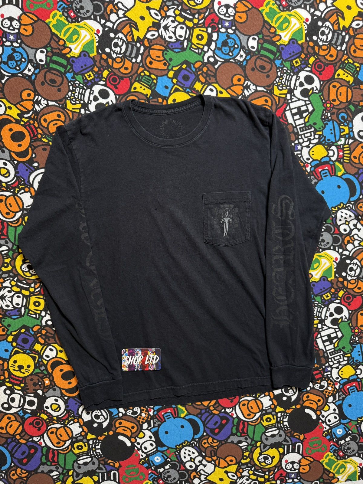 Chrome Hearts Chrome Hearts Black Dagger Logo Long Sleeve Tee Size US L / EU 52-54 / 3 - 3 Thumbnail