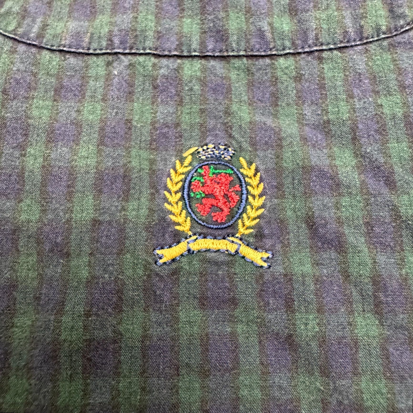 Tommy Hilfiger VINTAGE Tommy Hilfiger Shirt Large Green Plaid Cotton Button-Down 90s Mens Size US L / EU 52-54 / 3 - 6 Thumbnail