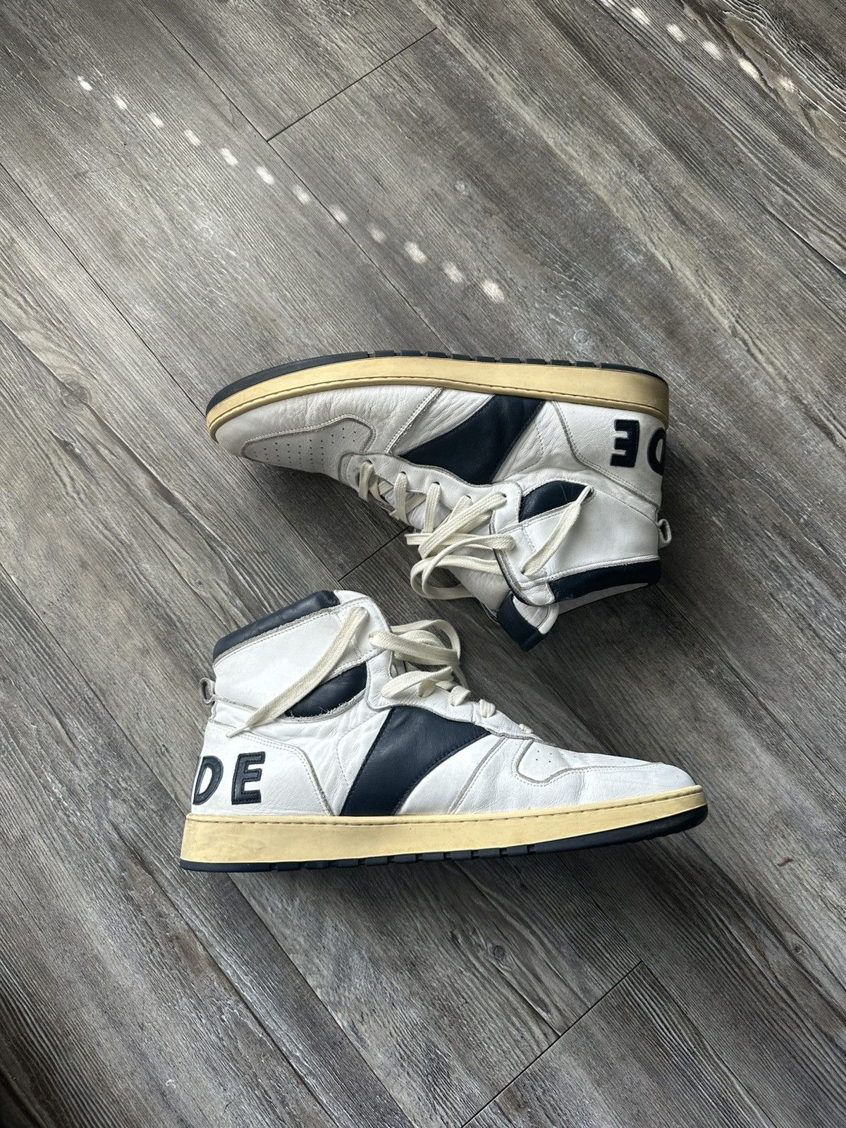 Rhude Rhude Rhecess Hi White/Navy Blue Size US 12 / EU 45 - 2 Thumbnail