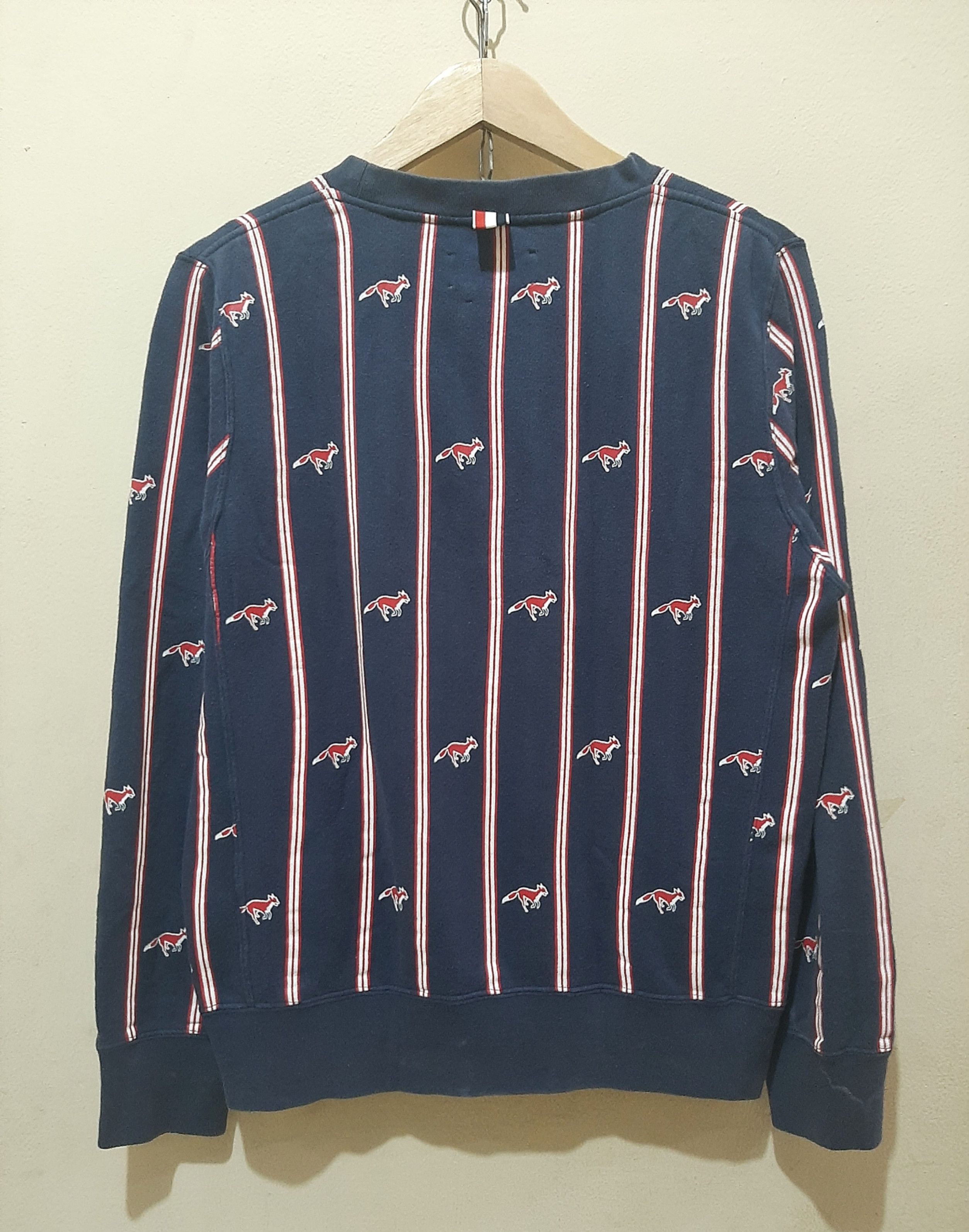 Thom Browne 14FW Striped Fox Cotton Sweatshirt MJT006PK6306 Size US M / EU 48-50 / 2 - 7 Thumbnail