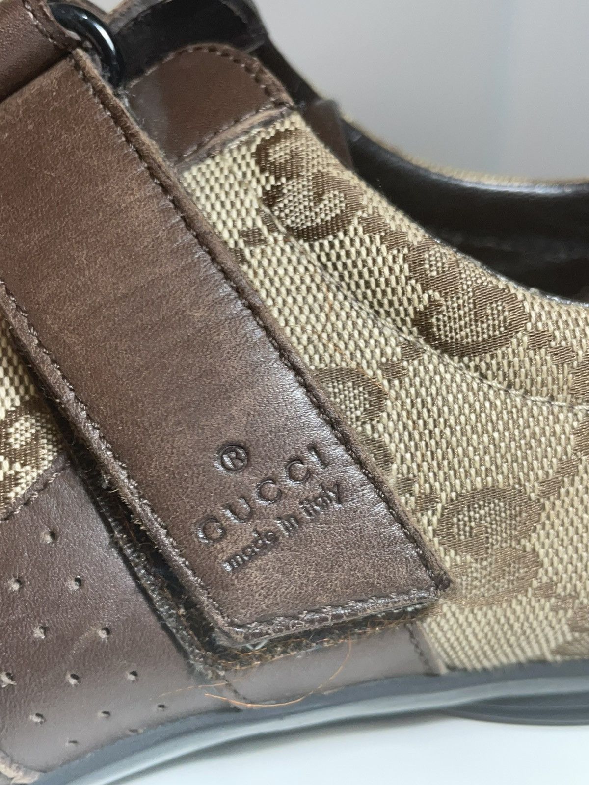 Gucci Gucci Tom Ford Era Brown Monogram Velcro Sneakers Size US 6.5 / IT 36.5 - 7 Thumbnail