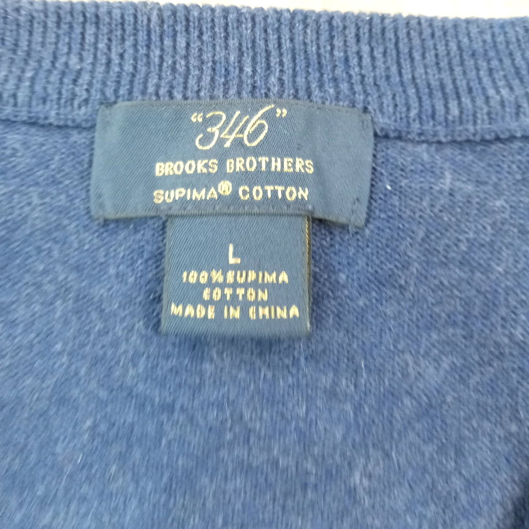 Brooks Brothers Brooks Brothers Blue V-Neck Pullover Sweater Mens Large Long Sleeve Cotton Casual Size US L / EU 52-54 / 3 - 4 Thumbnail