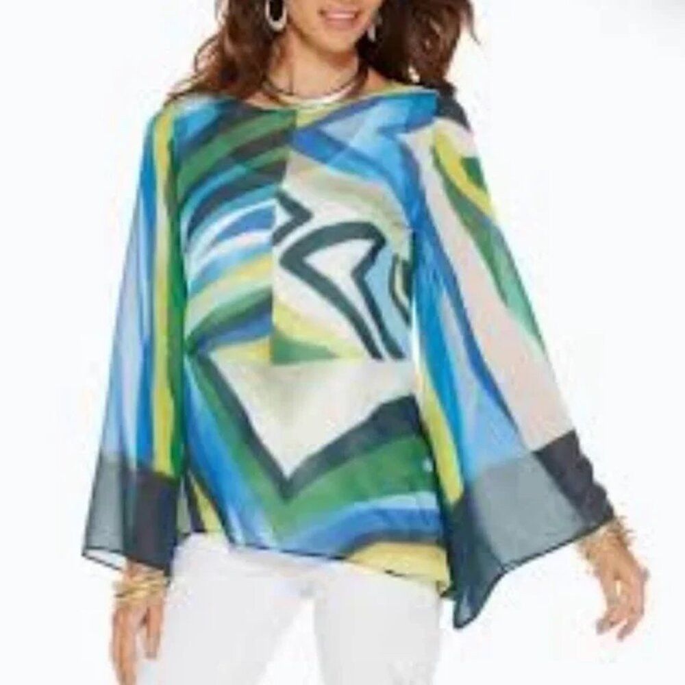 Chicos Chico's Travelers Chiffon Tunic Size 1 US M Size M / US 6-8 / IT 42-44 - 1 Thumbnail