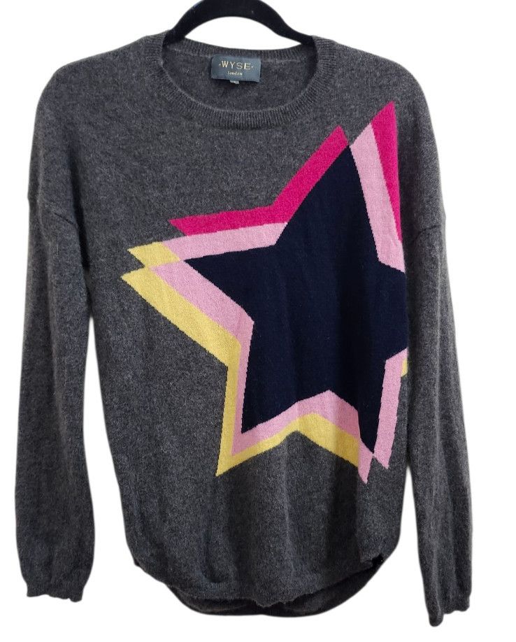 Other WYSE London Gray Cashmere sweater With Stars, Size 1 Size L / US 10 / IT 46 - 3 Thumbnail