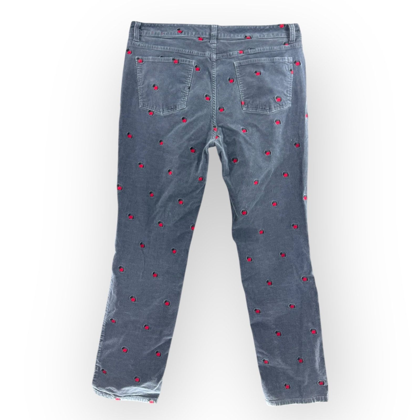 Robert Talbott Talbots Gray Corduroy Scottie Dog Embroidered Pants Women 14 Size 36" / US 14 / IT 50 - 4 Thumbnail