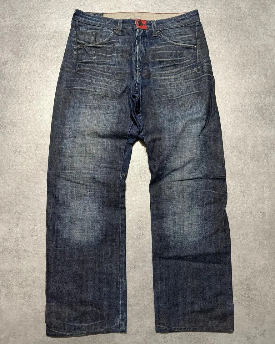 Marithe + Francois Girbaud × Vintage 2000s Marithé + François Girbaud Navy Faded Rebel Denim Jeans Size US 32 / EU 48 - 1 Thumbnail