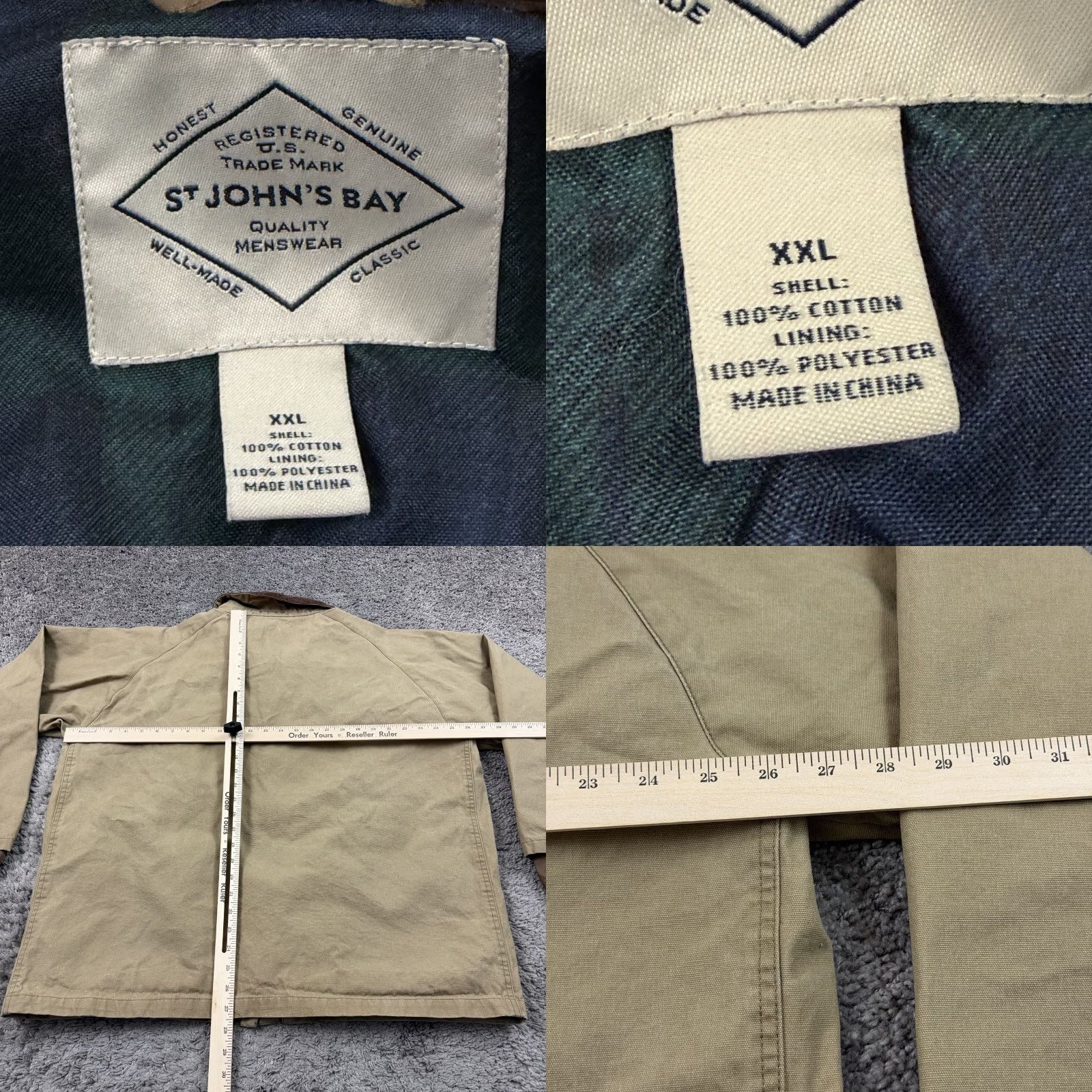 Vintage St. John's Bay Jacket Mens 2XL Beige Canvas Full Zip Lined Pockets Workwear Shirt/Jacket Size US XXL / EU 58 / 5 - 8 Thumbnail