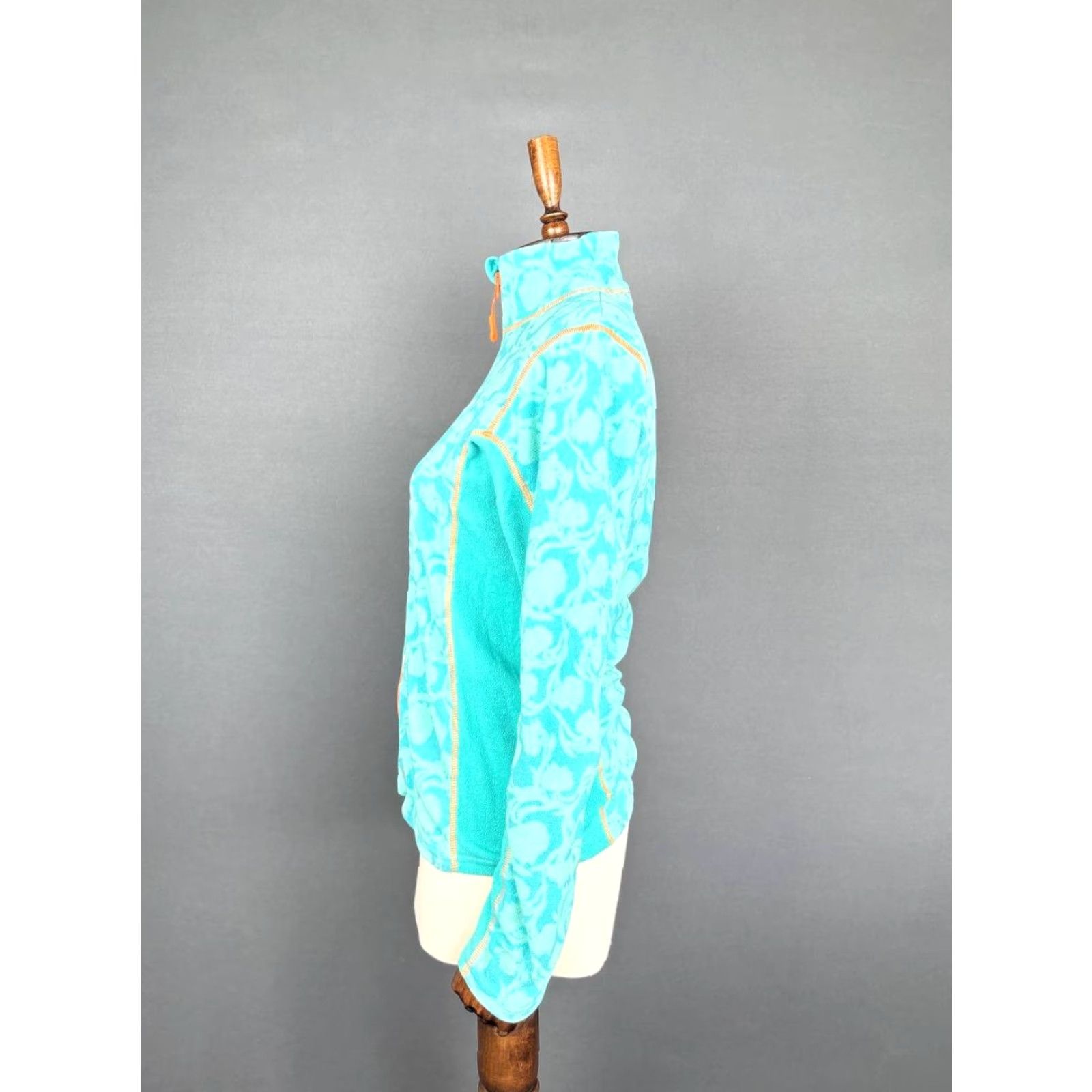 Vintage Kari Traa Women Fleece Jacket Blue Floral Regular M Jacket Size M / US 6-8 / IT 42-44 - 6 Thumbnail