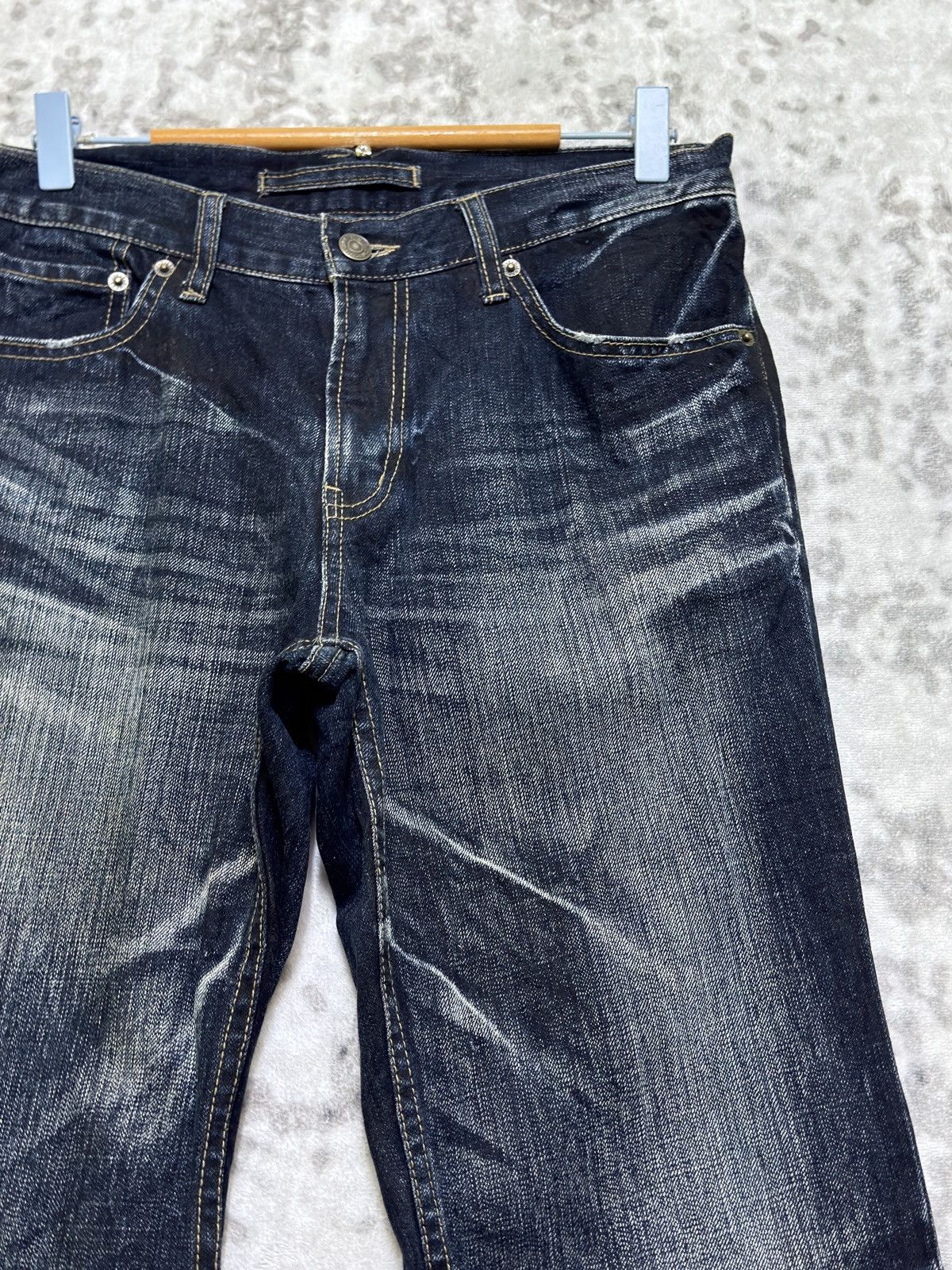 PPFM PPFM Avant-Garde Whiskered Acid Wash Distressed Indigo Denim Size US 31 - 5 Thumbnail