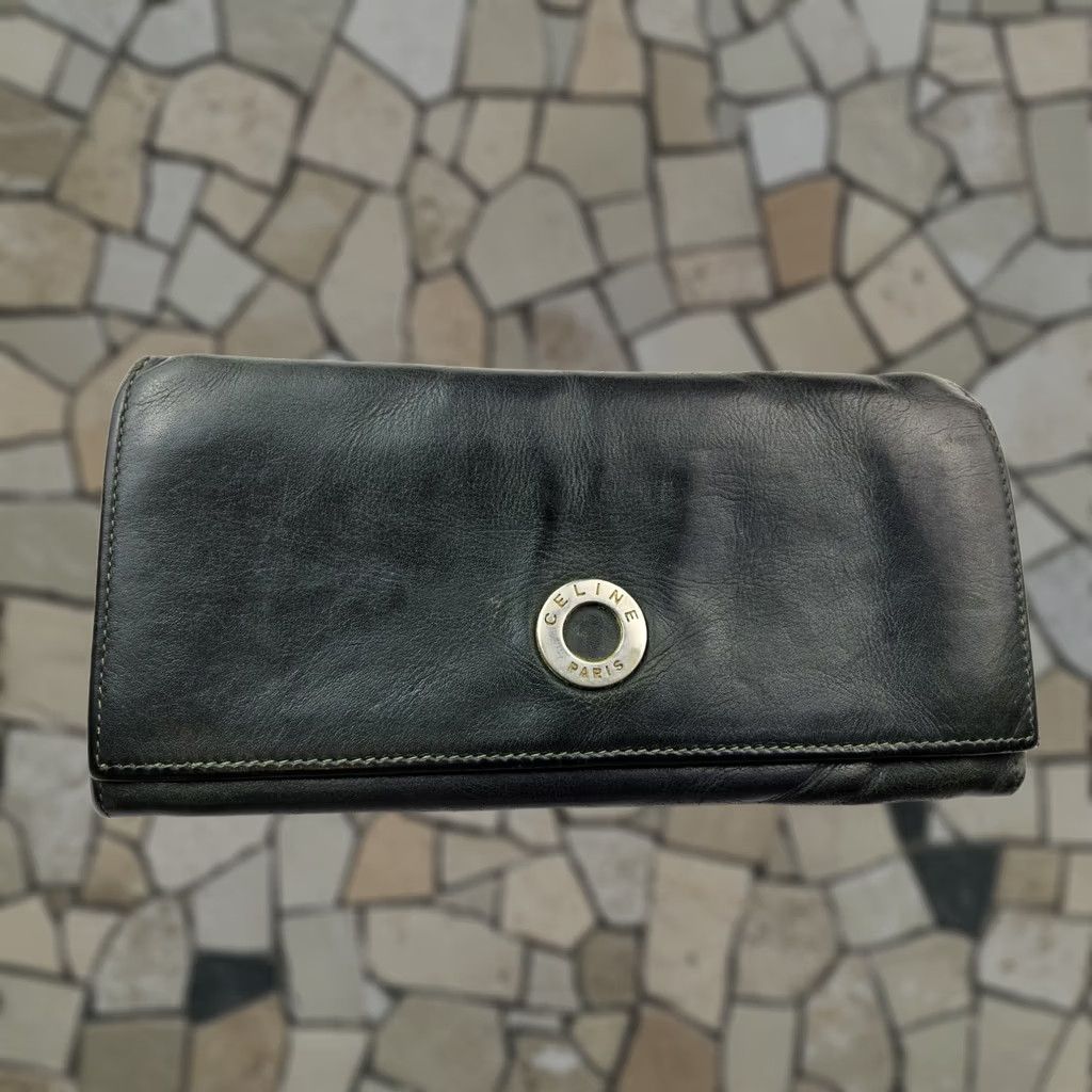 Celine CELINE Leather Accordion Wallet - Green - 7.25x3.5" - Womens - Pre-Owned Size ONE SIZE - 1 Thumbnail