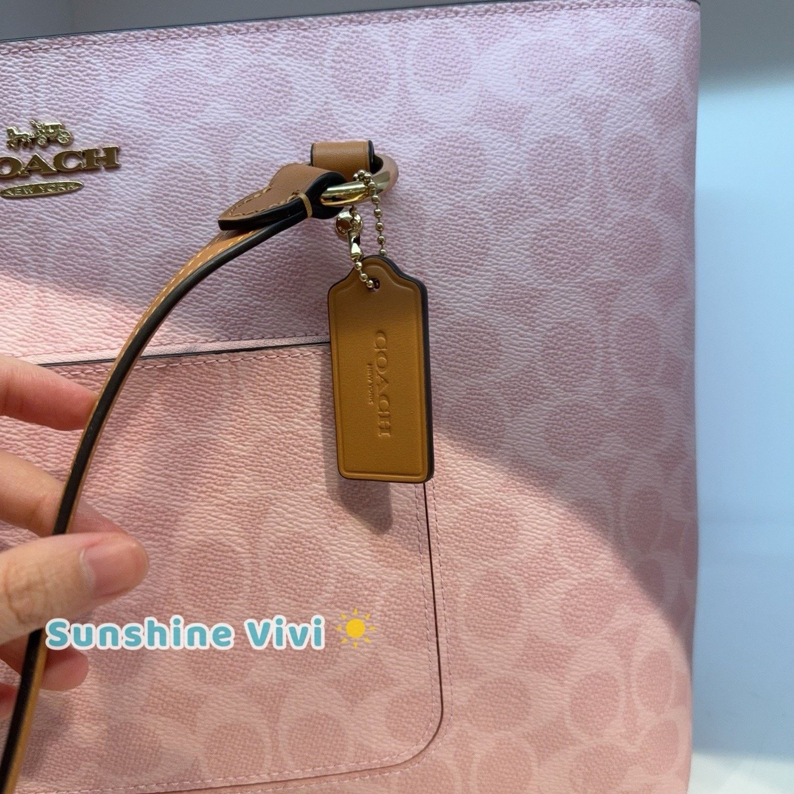 Coach NWT COACH CEA21 Station Tote Bag Leather Gold Powder Pink Size ONE SIZE - 6 Thumbnail