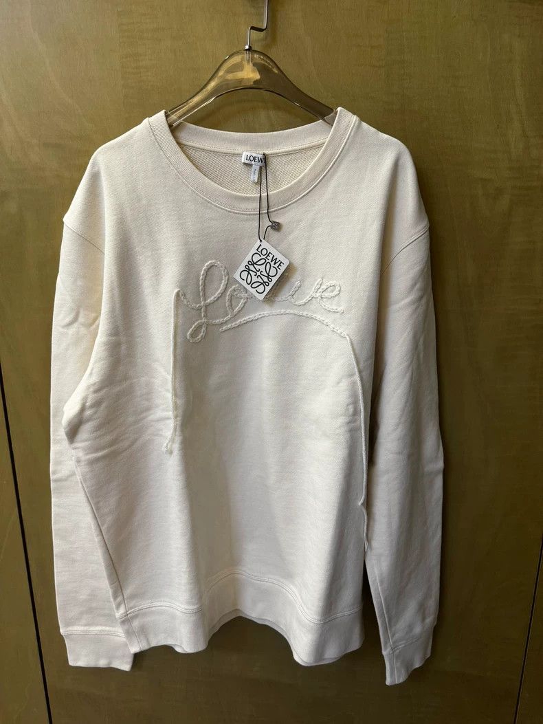 Loewe Loewe Fringe Embroidery Beige Sweatshirt - dmc Size US L / EU 52-54 / 3 - 1 Thumbnail