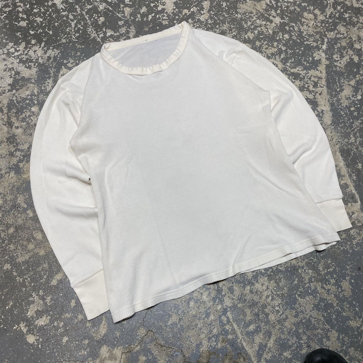 Hanes × Vintage Vintage White Long John Thermal Waffle Long Sleeve 90s Size US XL / EU 56 / 4 - 3 Thumbnail