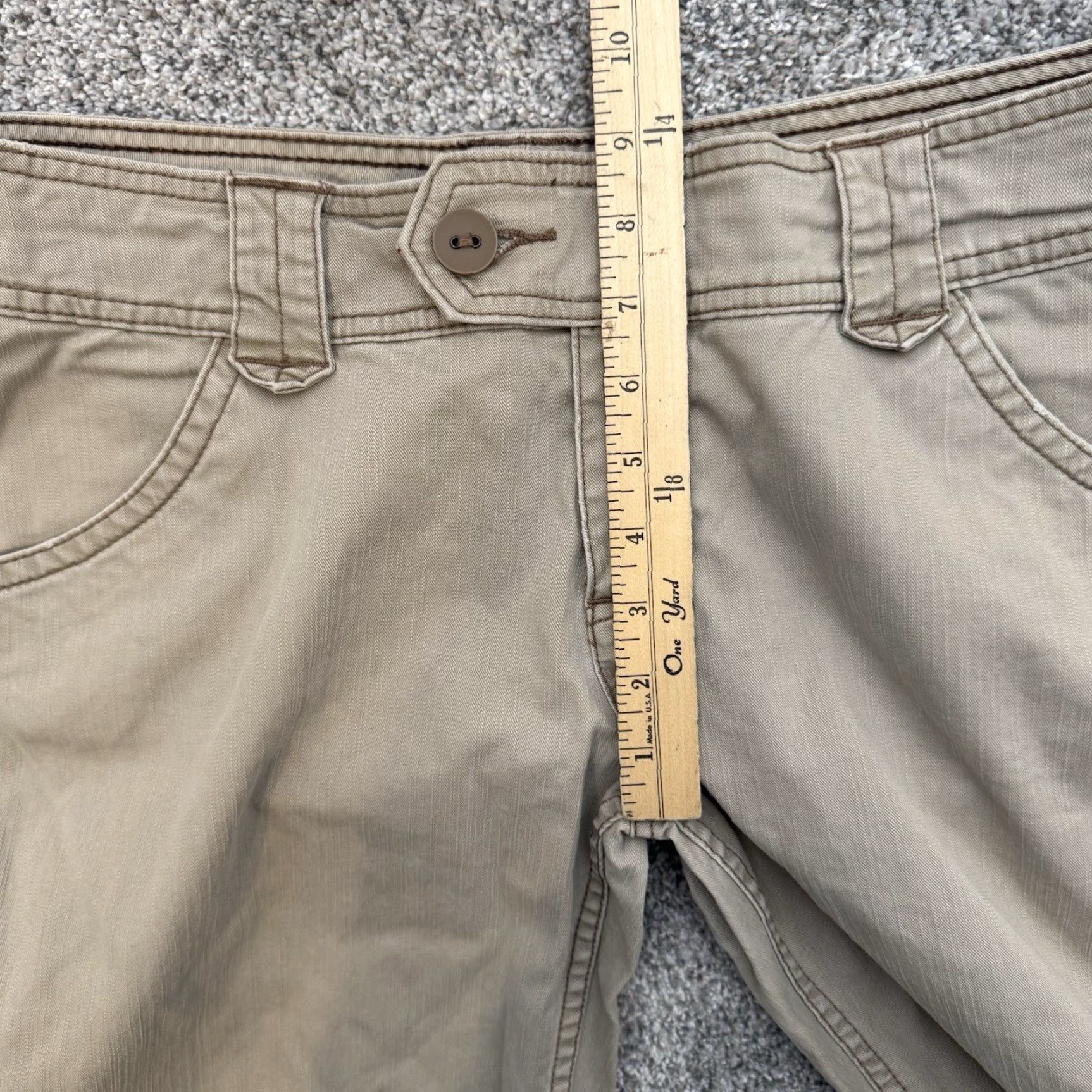 Vintage Maurices Khaki Pants Pants Maurices Khaki Pants 14 Petite Women Bootcut Retro Y2K Casual Beige Cotton Spandex Zip Button Short Flare/Mall Girl Size 36" / US 14 / IT 50 - 4 Thumbnail