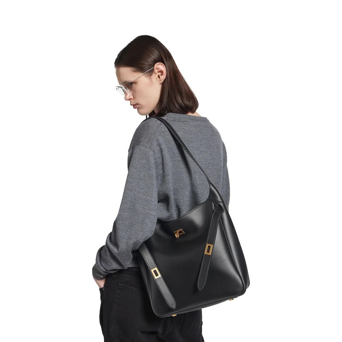 Balenciaga o1srvl11e0326 Size: OS / Bel Air Small Hobo Bag in Black Size ONE SIZE - 8 Thumbnail