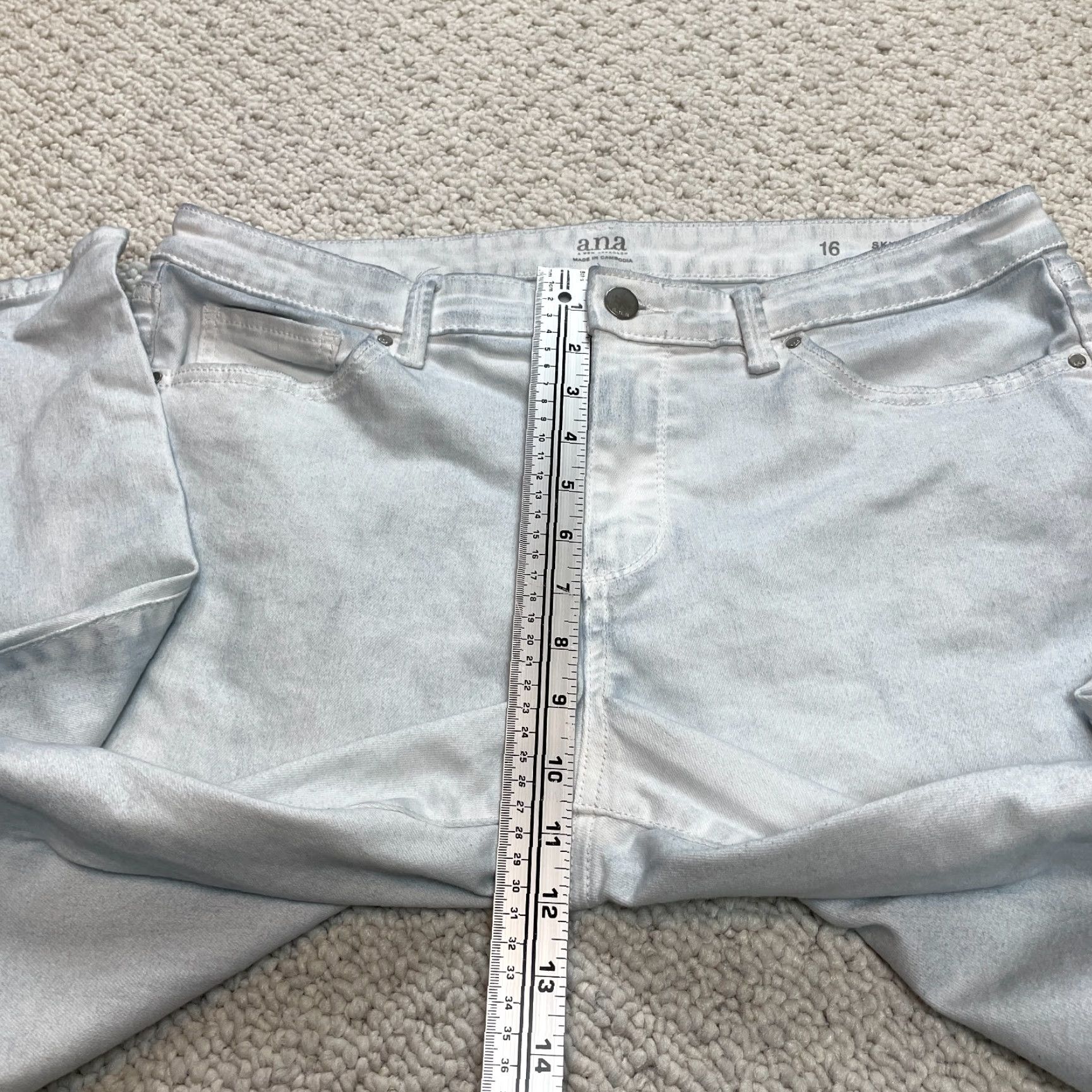 Denime ANA A New Approach Jeans Womens 16 Skinny Ankle White Denim Mid Rise 36x26 Pants Size 38" / US 16 / IT 52 - 5 Thumbnail