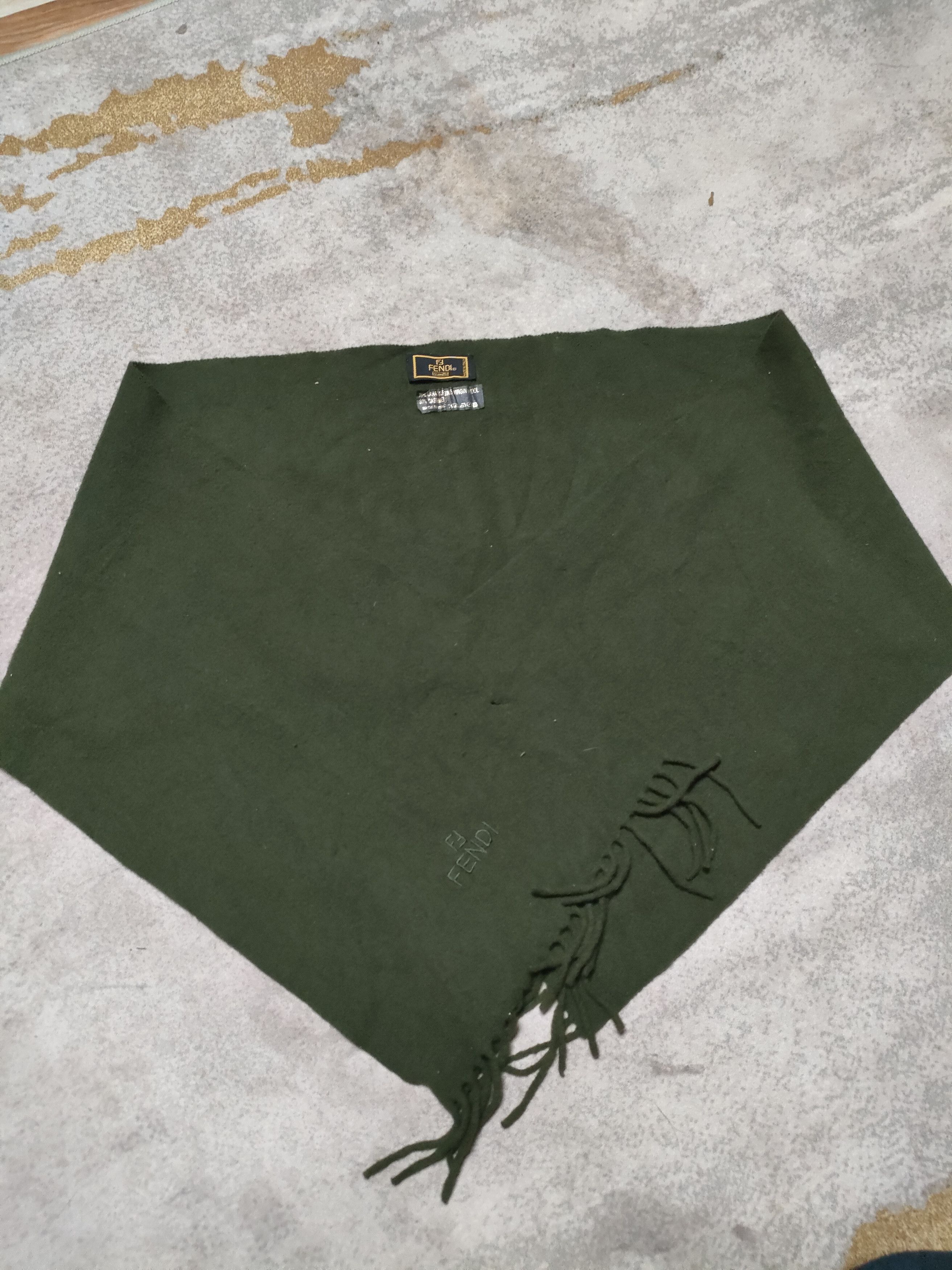Fendi Fendi Muffler Olive Green Size ONE SIZE - 4 Thumbnail