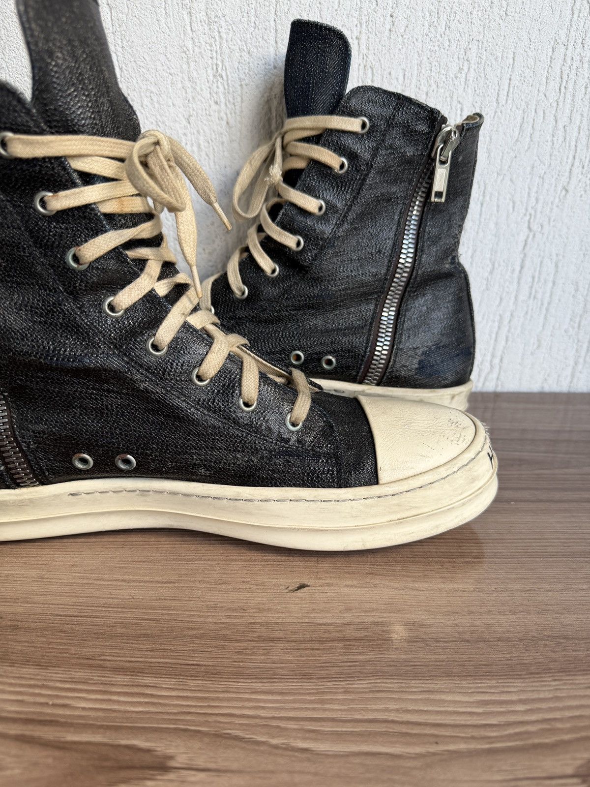 Rick Owens Drkshdw subhuman waxed ramones Size US 11 / EU 44 - 14 Thumbnail