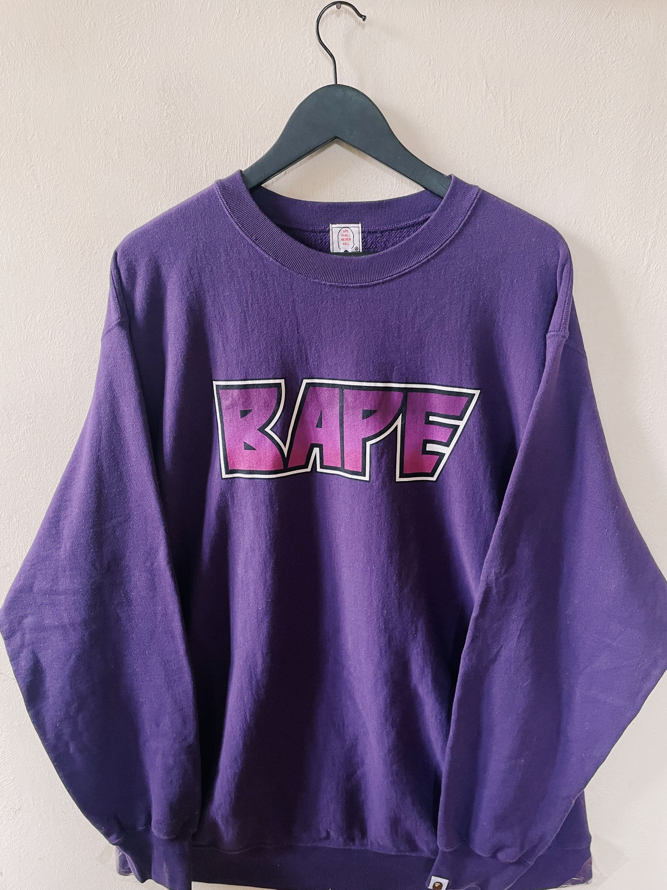 Vintage Early Y2K Bape A Bathing Ape Kiss Logo Crewneck