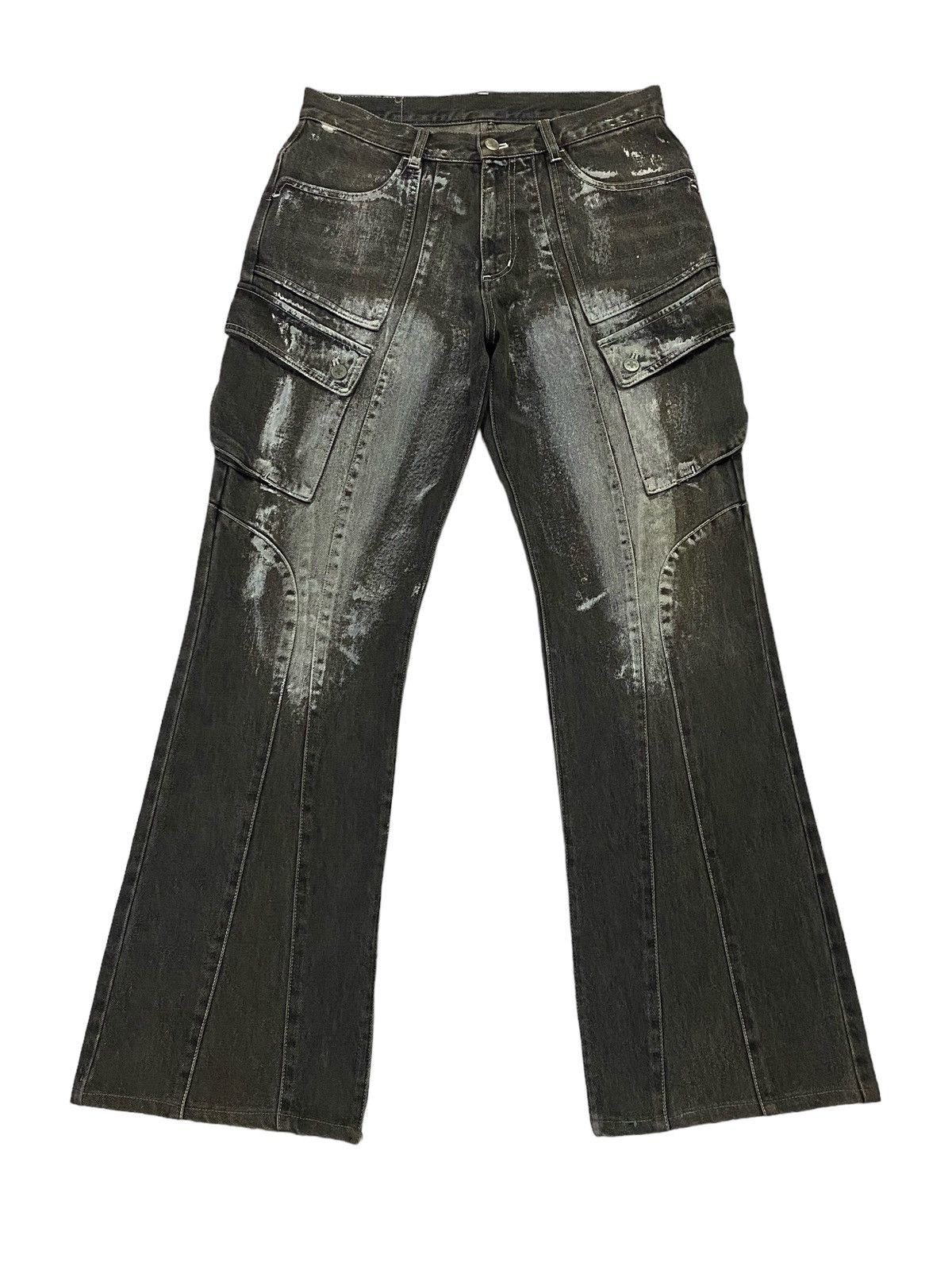 If Six Was Nine × Japanese Brand Berning Sho Flared Cargo Jeans Size US 30 / EU 46 - 2 Thumbnail