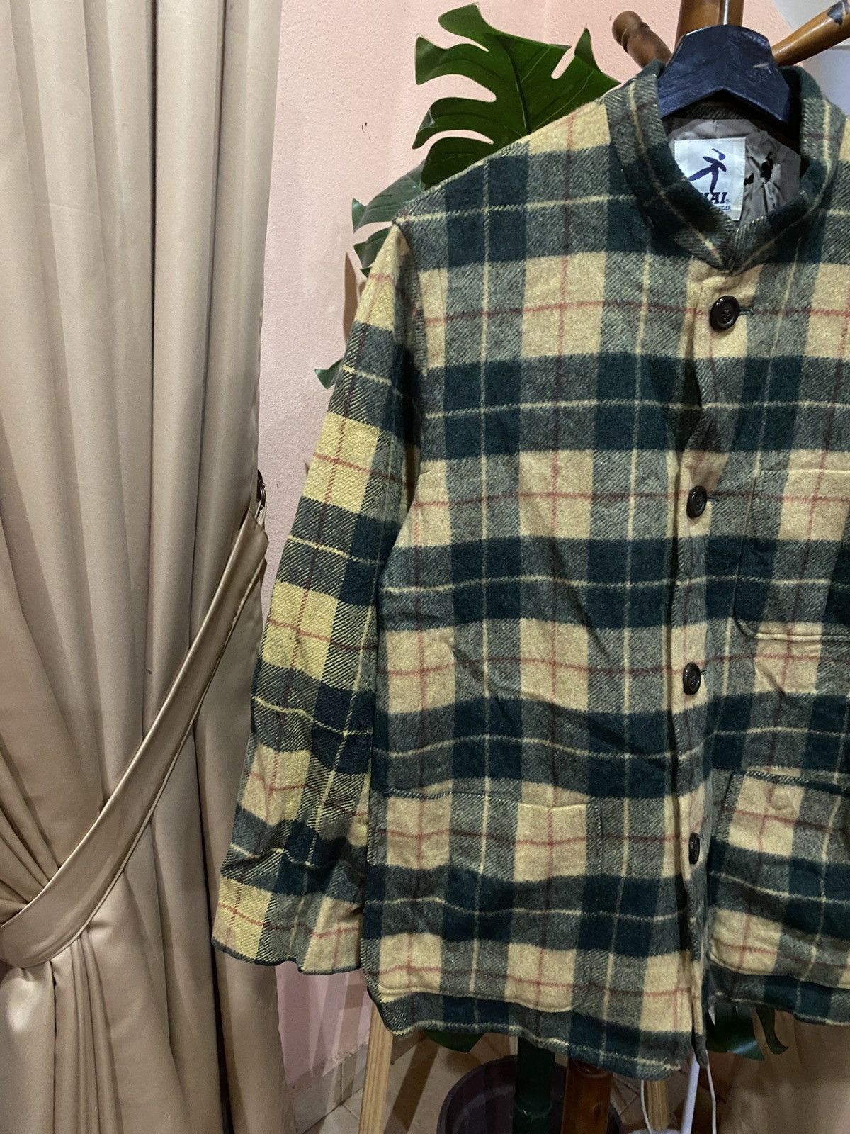 Hai Sporting Gear Vintage HAI by Issey Miyake Plaid Wool-Blend Jacket Size US M / EU 48-50 / 2 - 7 Thumbnail
