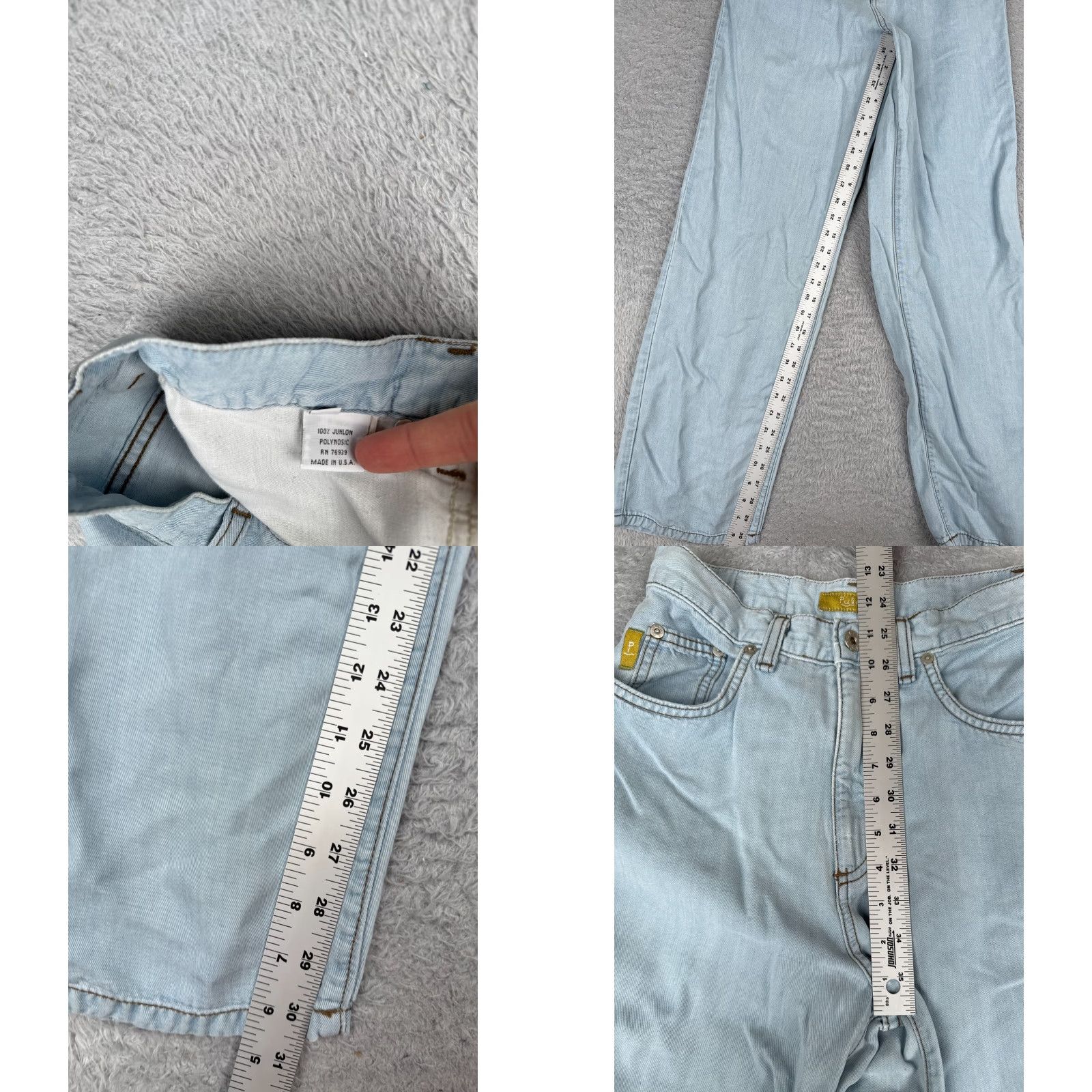 Vintage Vintage Pulp Women’s Wide Leg Jeans 26x31 High Rise Blue Denim 100% Cotton Retro 90s Size 27" / US 4 / IT 40 - 8 Thumbnail